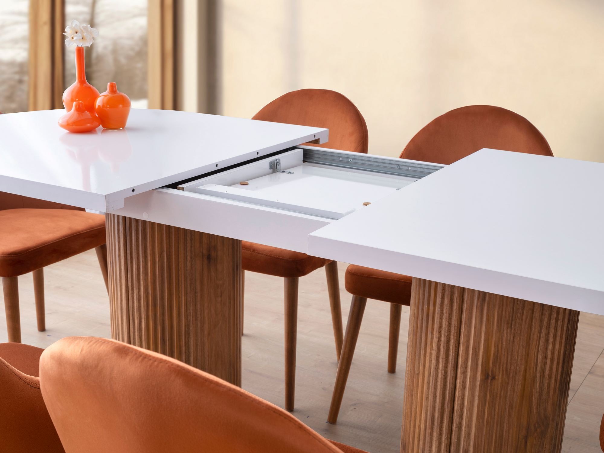 Cтол Kailua 2623 (Белый + Грецкий орех)