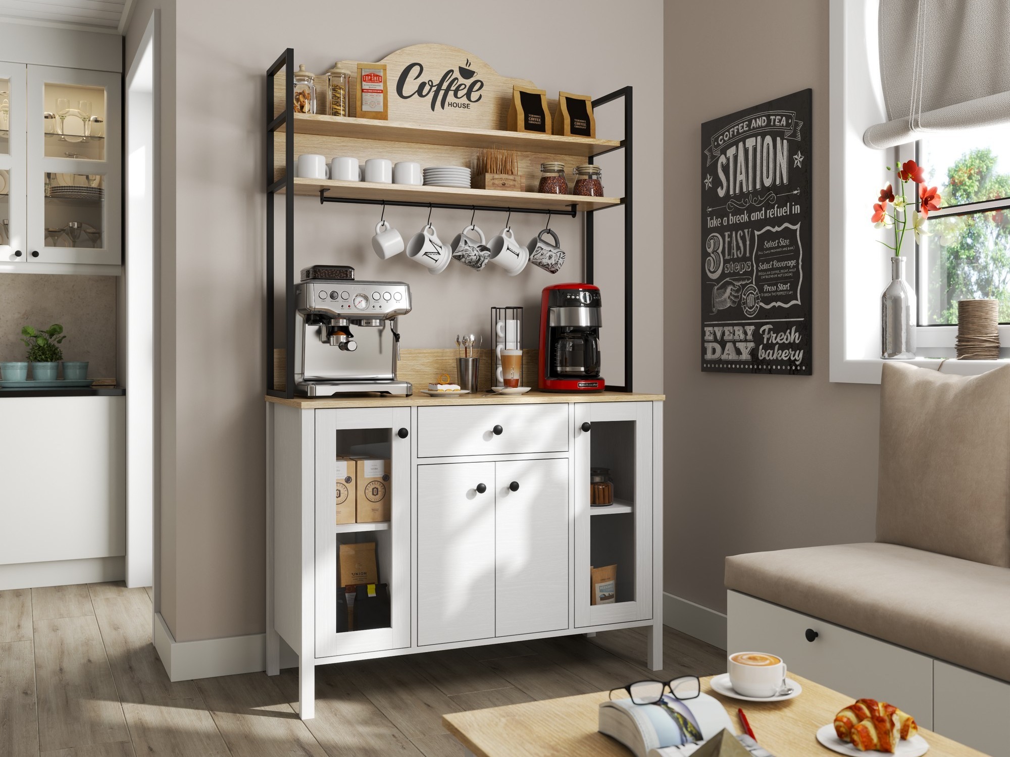 Daudzfunkcionāla mēbele Ophfela 148 (Melns)