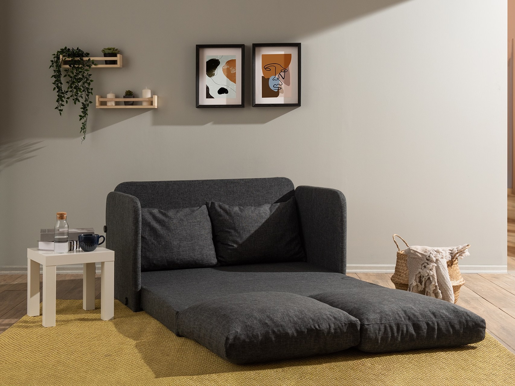 Dīvāns gulta Altadena 612 (Tumši pelēks)