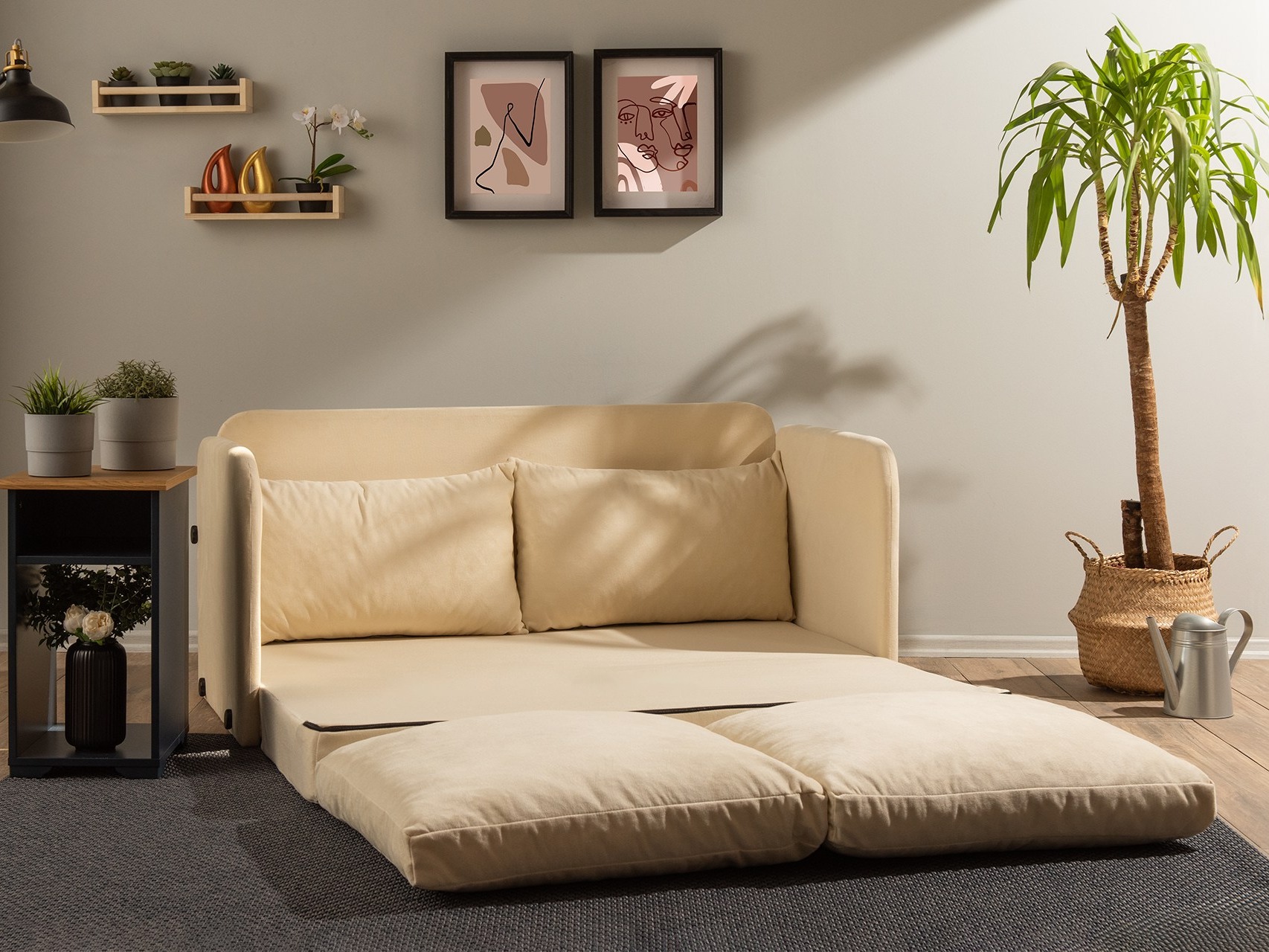 Dīvāns gulta Altadena 614 (Krēms)