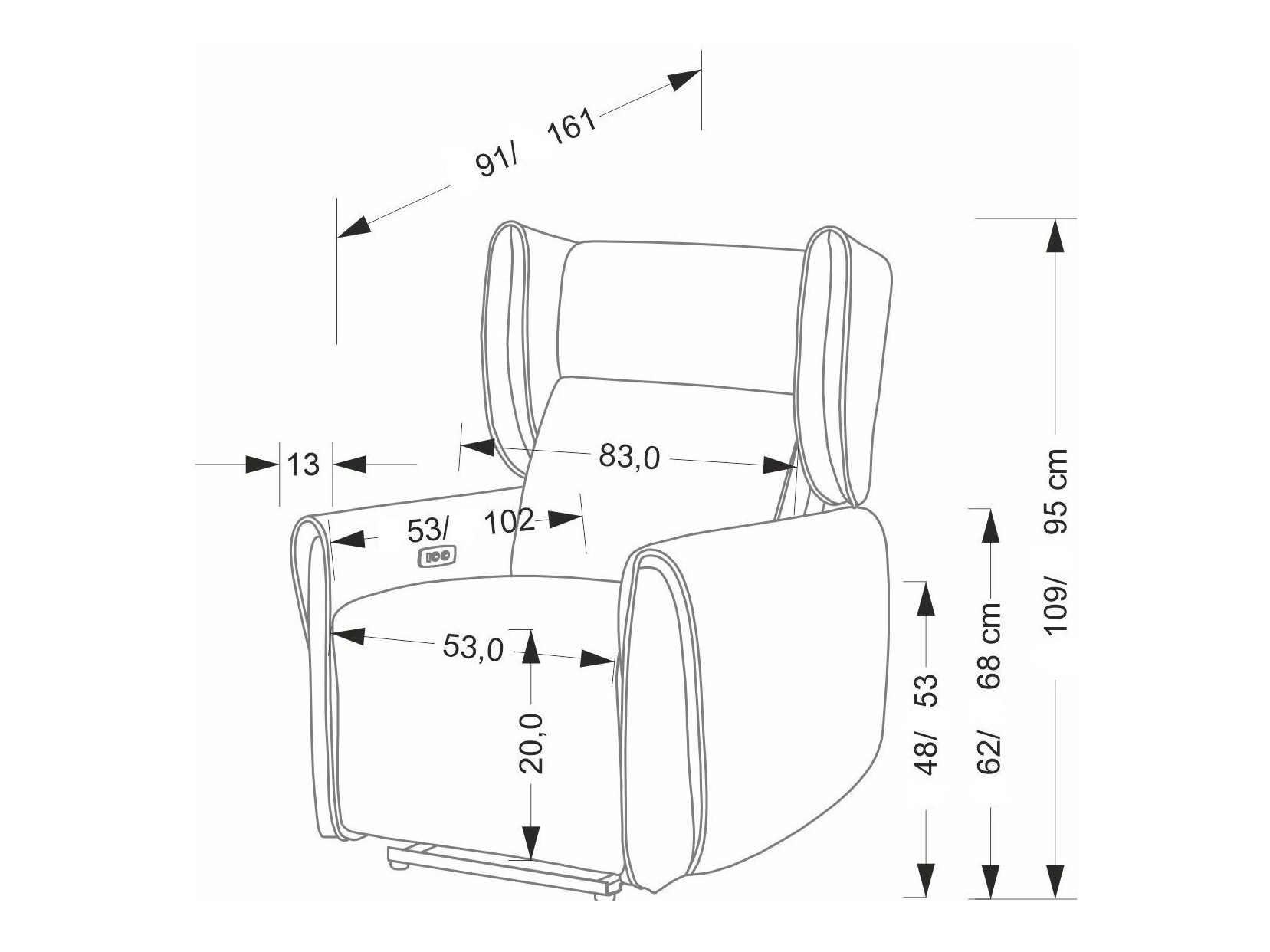 Кресло реглайнер Houston 1978 (Бежевый)