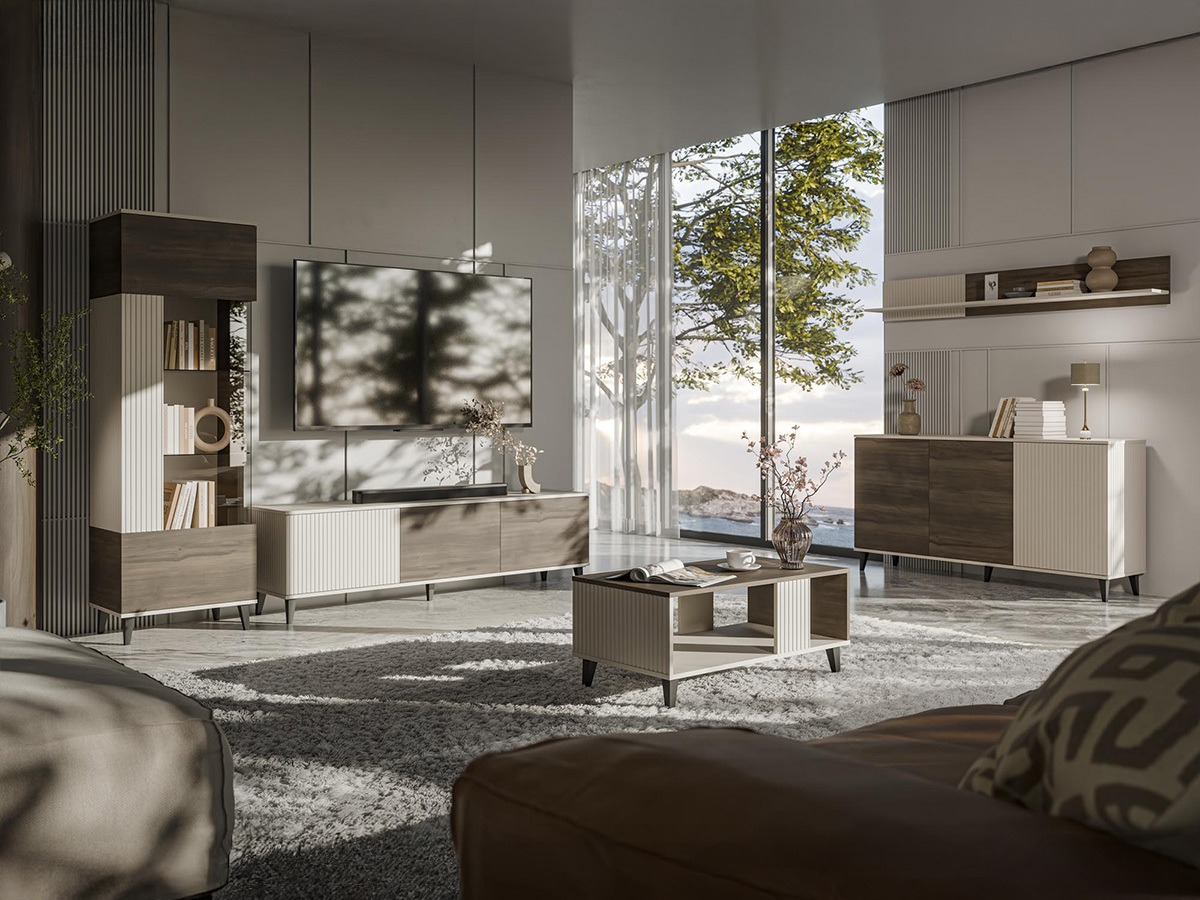 Набор для гостиной Luelia 107 (Грецкий орех + Кашемир)