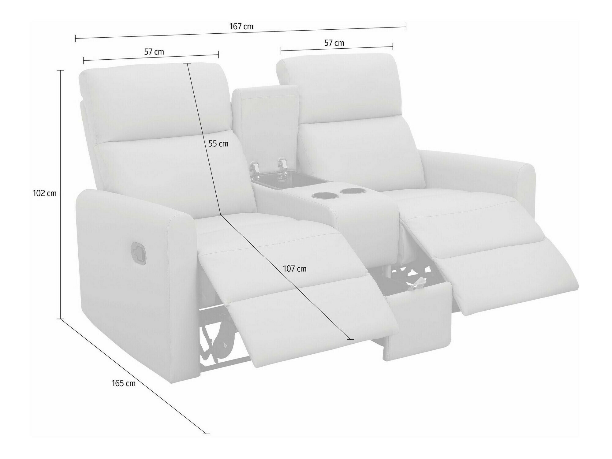 Dīvāns reglainer Denton 1397 (Pelēks)