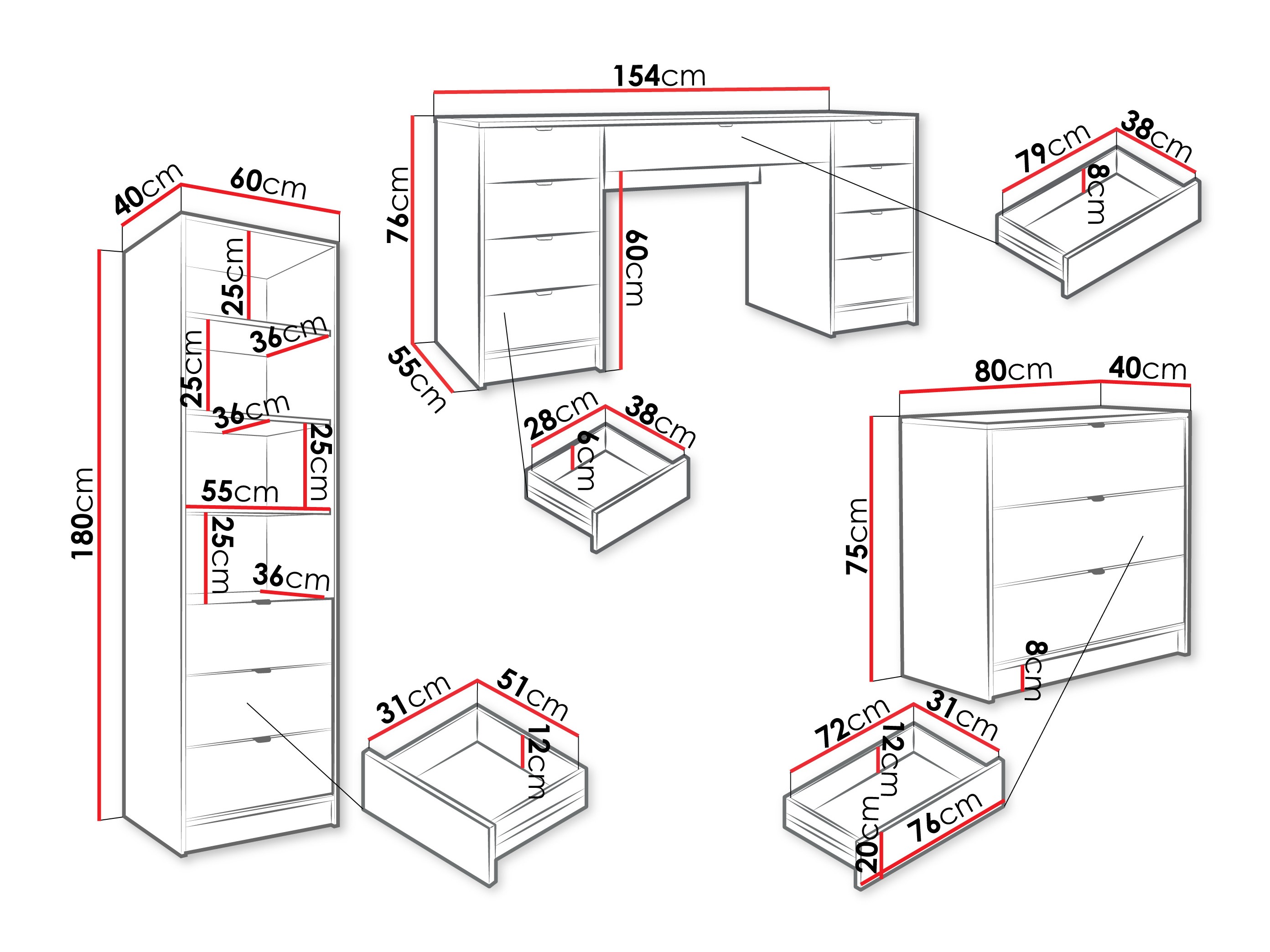 Комплект для домашнего офиса Comfivo Larmire 121 (Чёрный)