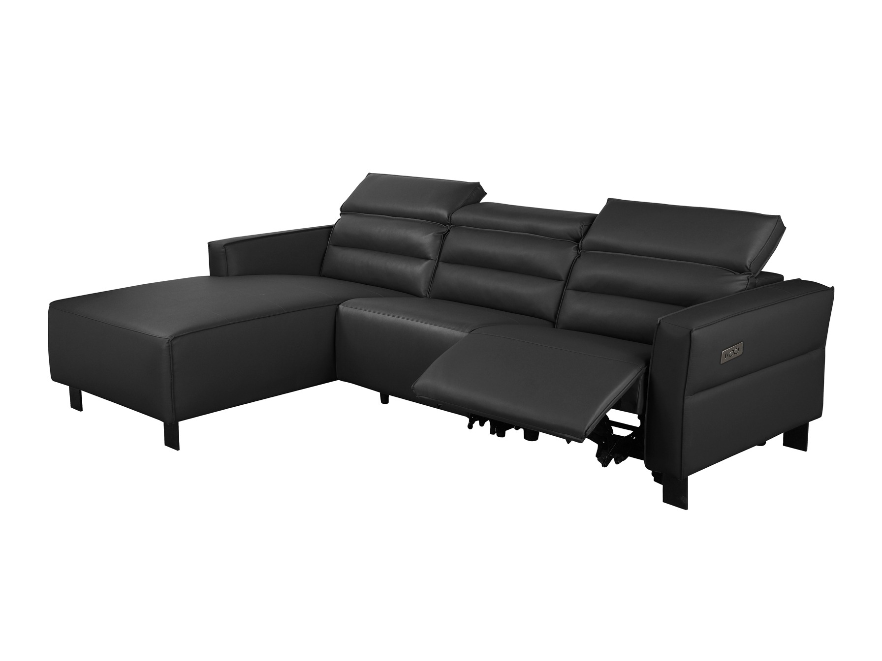 Stūra dīvāns reglaineris Denton 1486 (Melns)