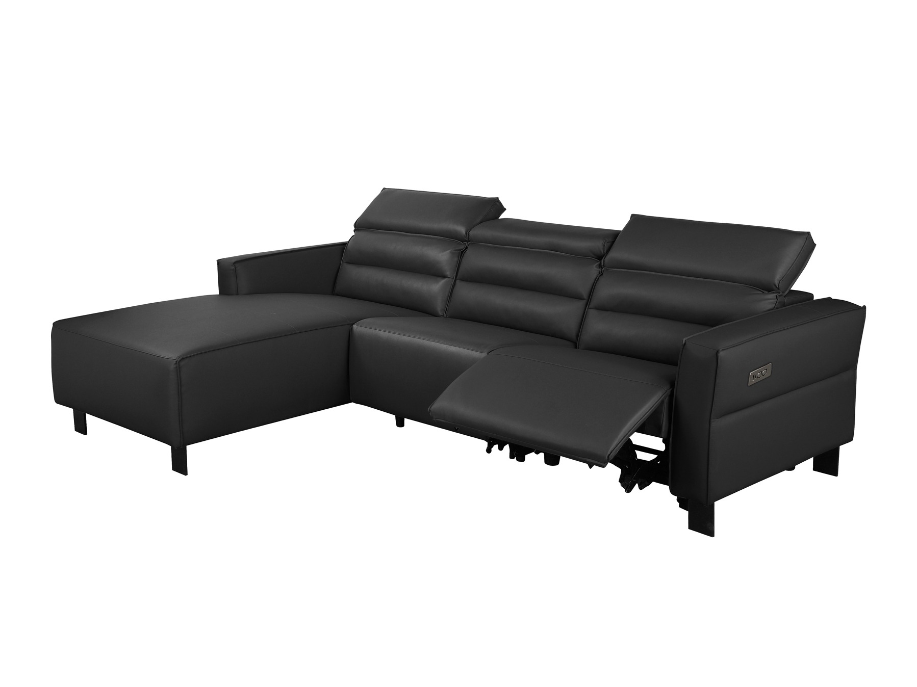 Stūra dīvāns reglaineris Denton 1486 (Melns)