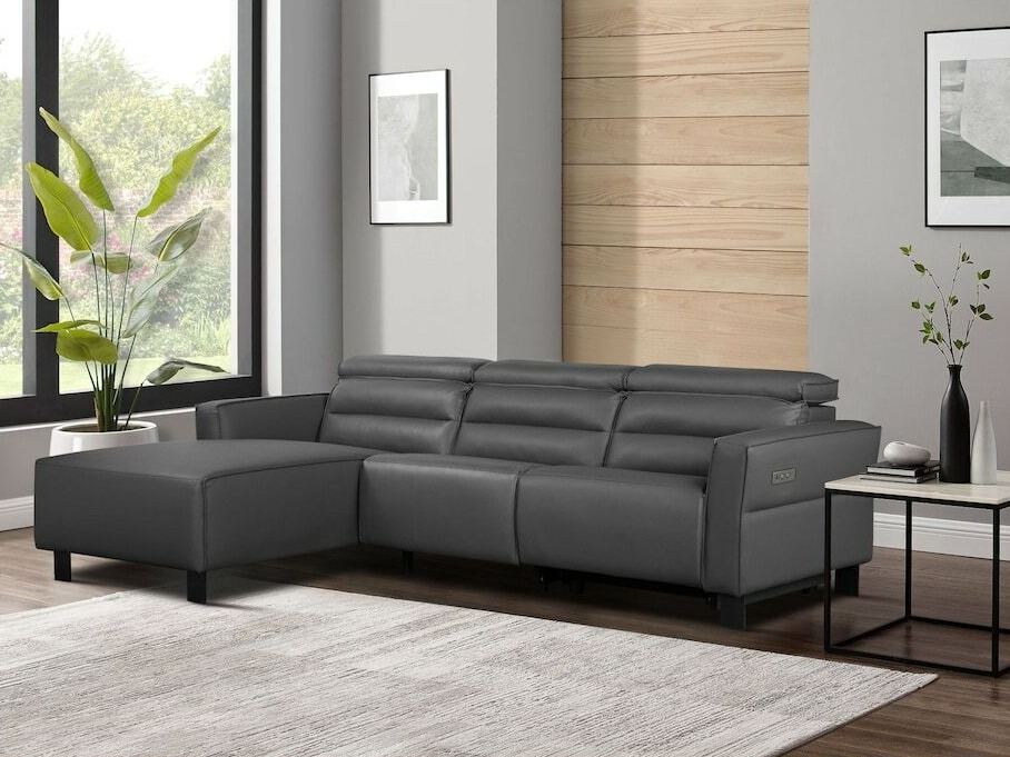 Stūra dīvāns reglaineris Denton 1486 (Pelēks)