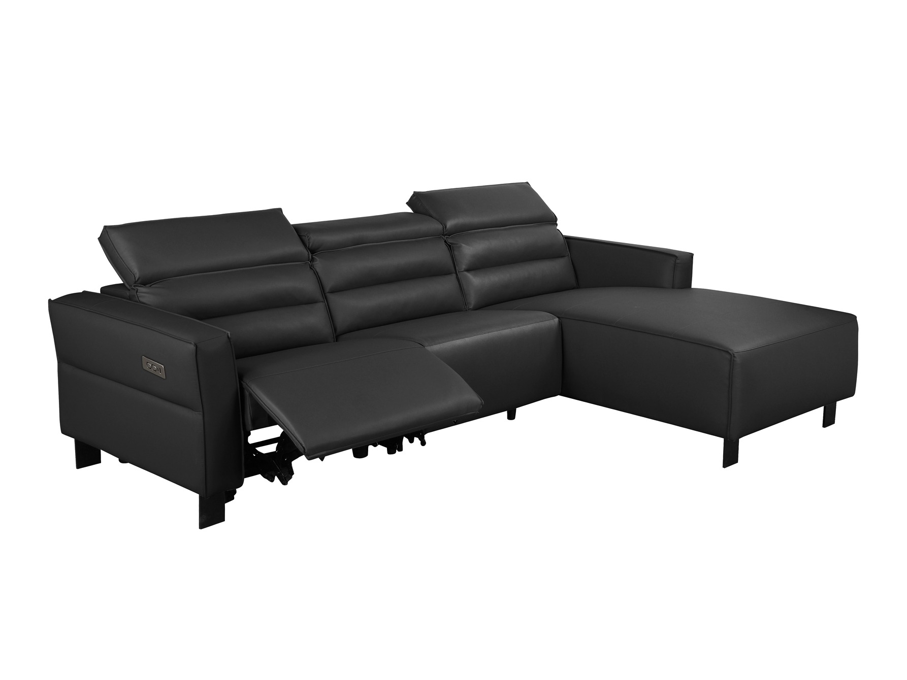 Угловой диван реклайнер Denton 1486 (Чёрный)