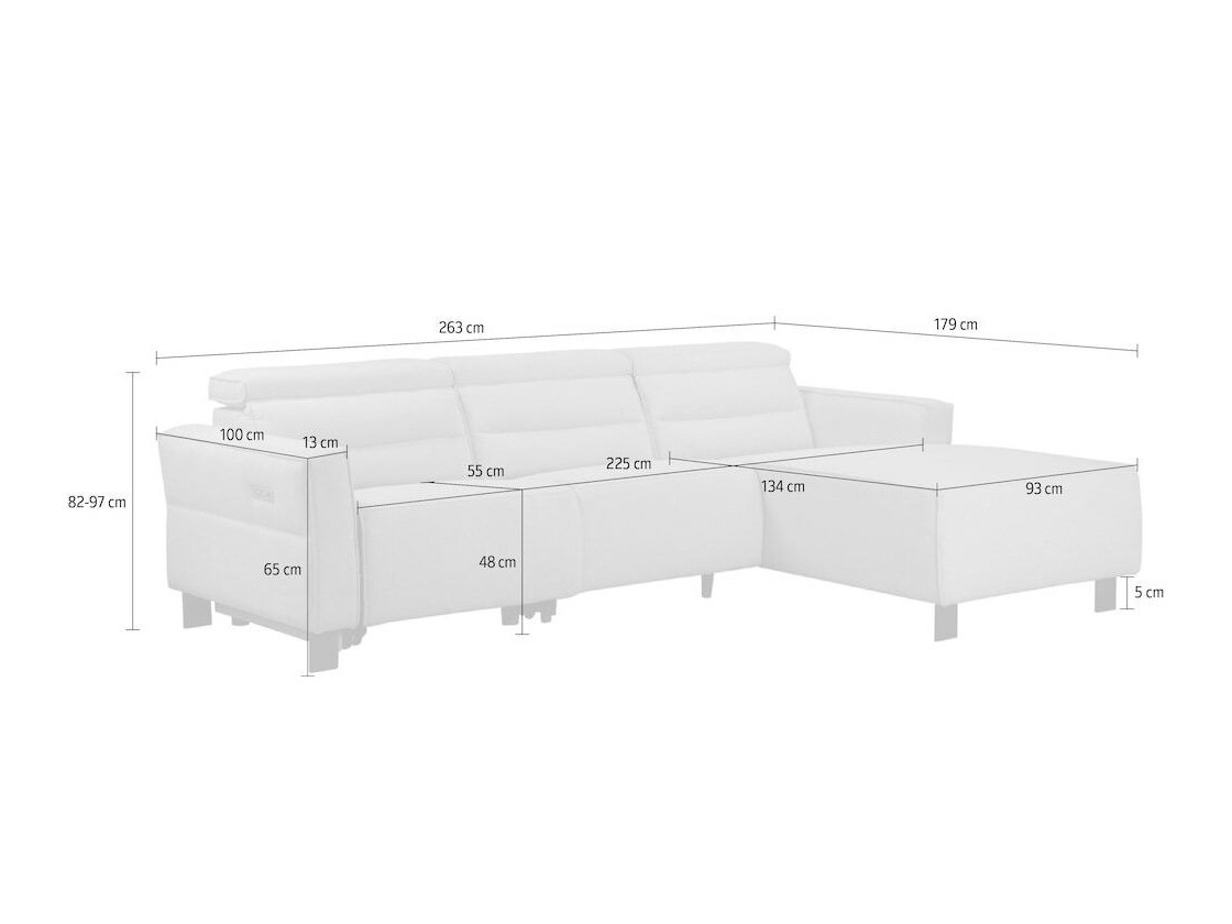 Угловой диван реклайнер Denton 1486 (Чёрный)