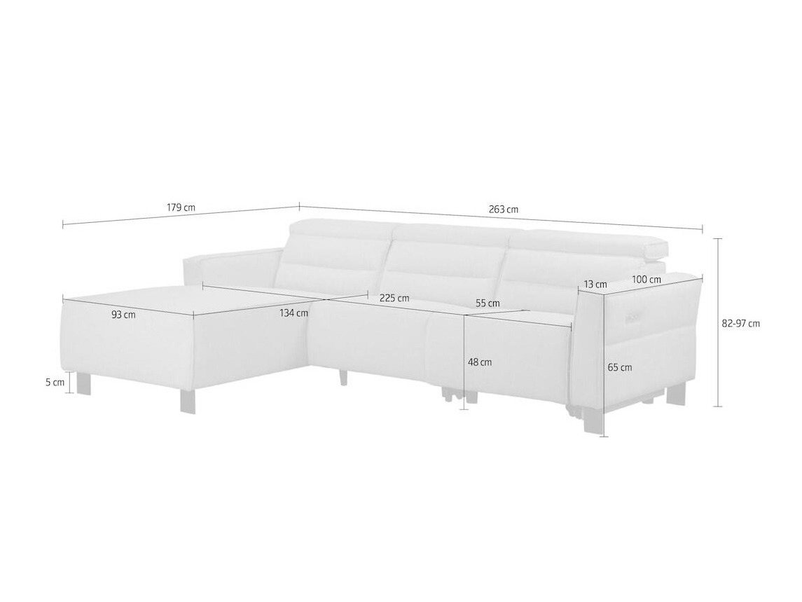 Угловой диван реклайнер Denton 1486 (Серый)