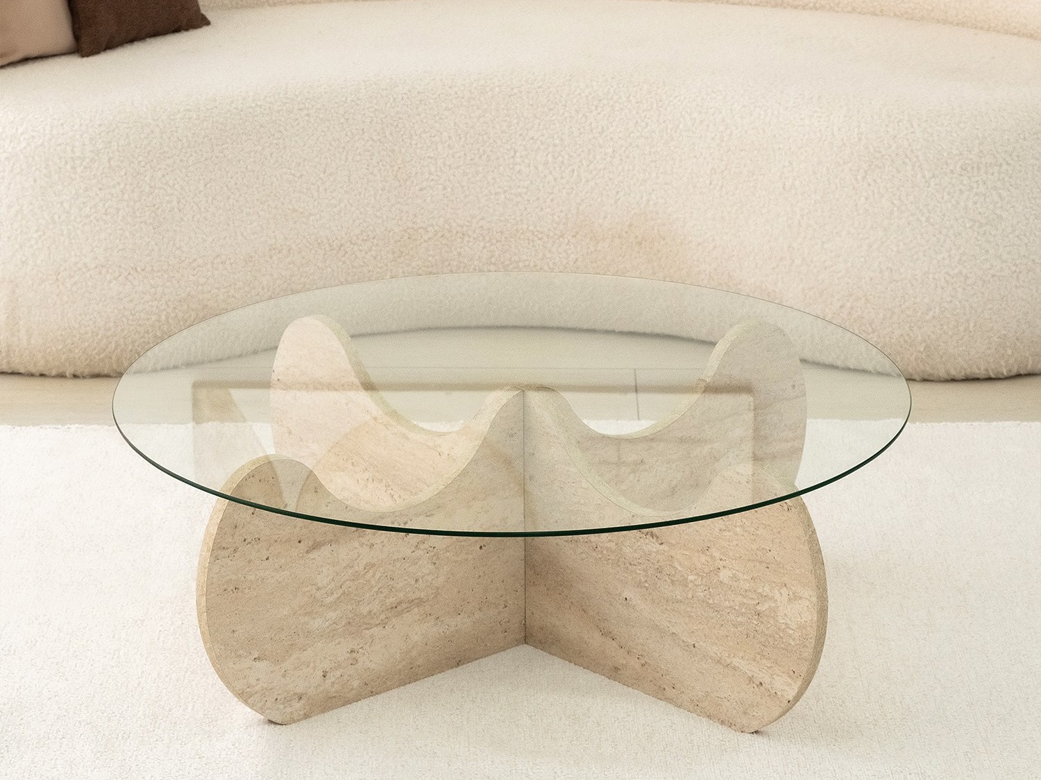 Žurnālu galdiņš Kailua 2630 (Gaišs Travertine)