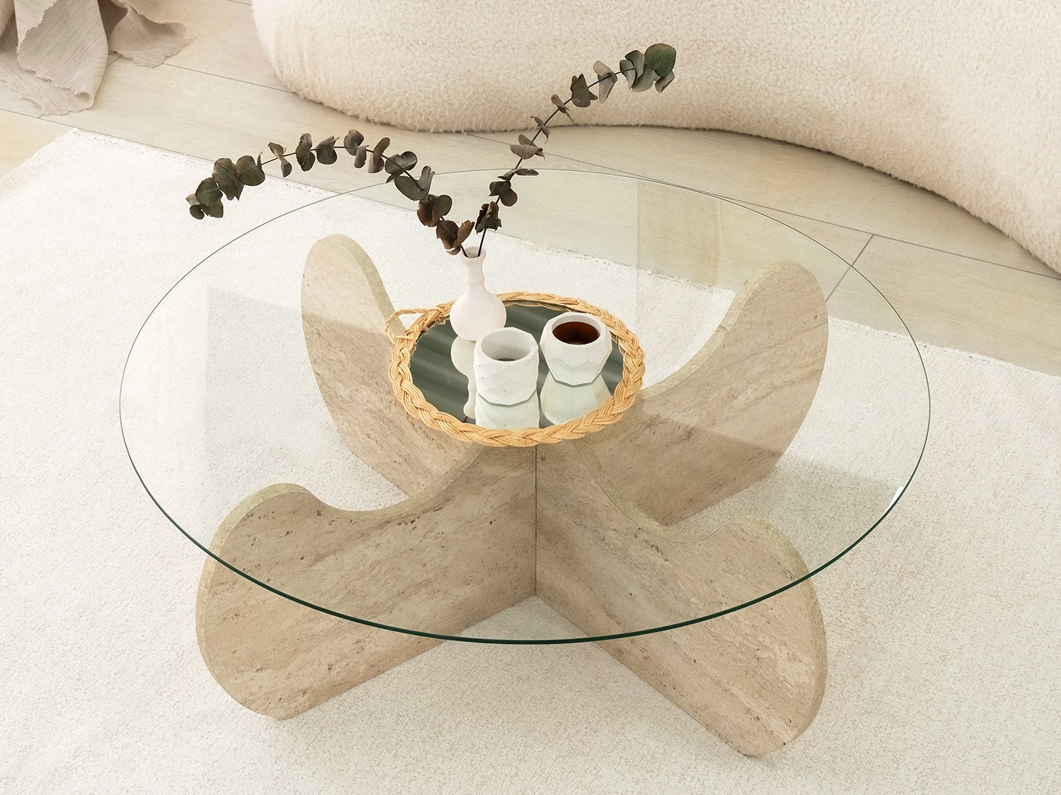 Žurnālu galdiņš Kailua 2630 (Gaišs Travertine)