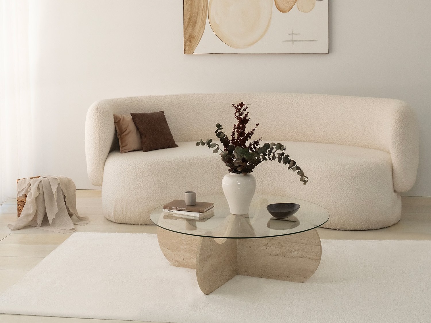 Žurnālu galdiņš Kailua 2630 (Gaišs Travertine)