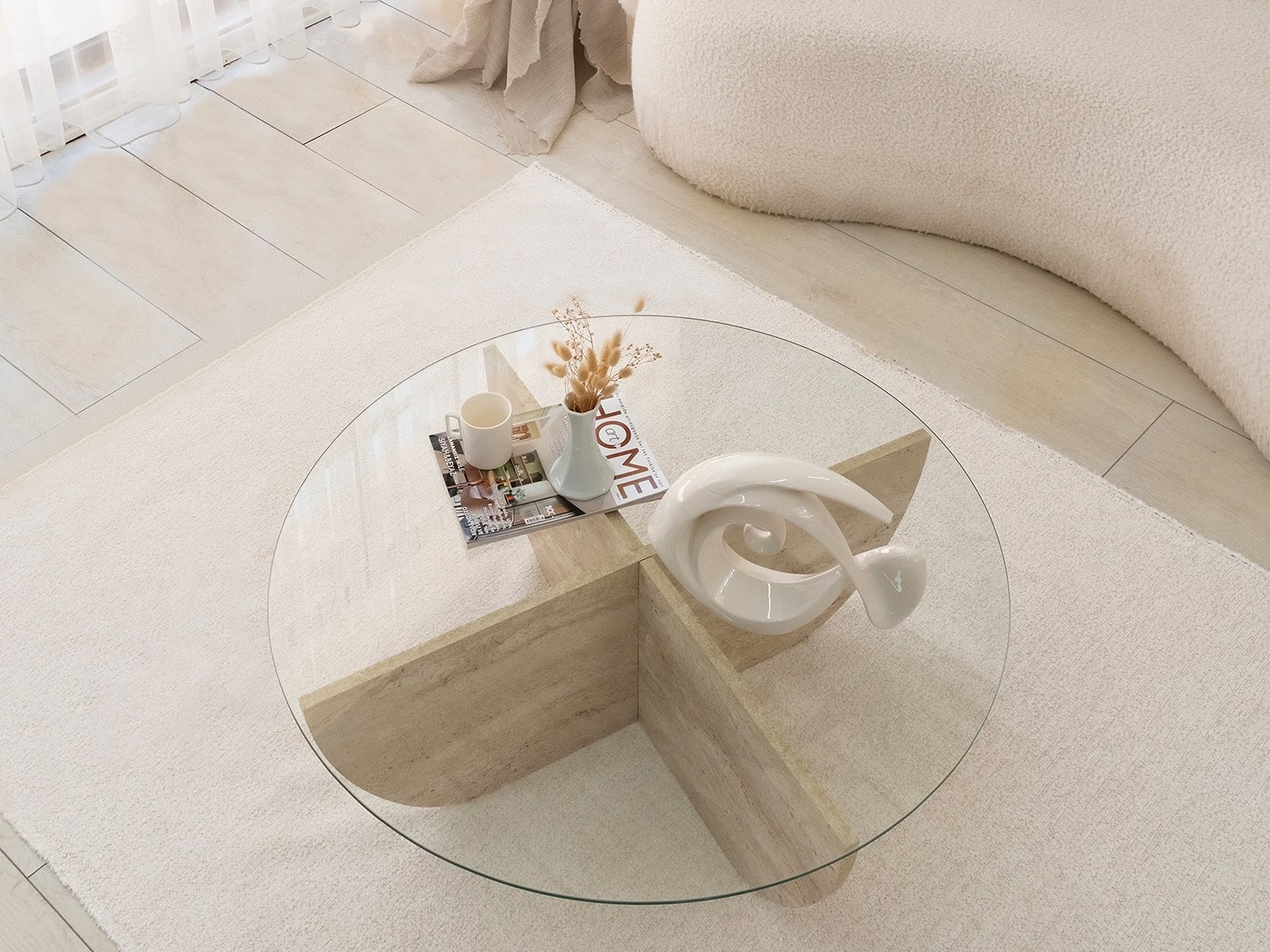 Žurnālu galdiņš Kailua 411 (Gaišs travertīns)