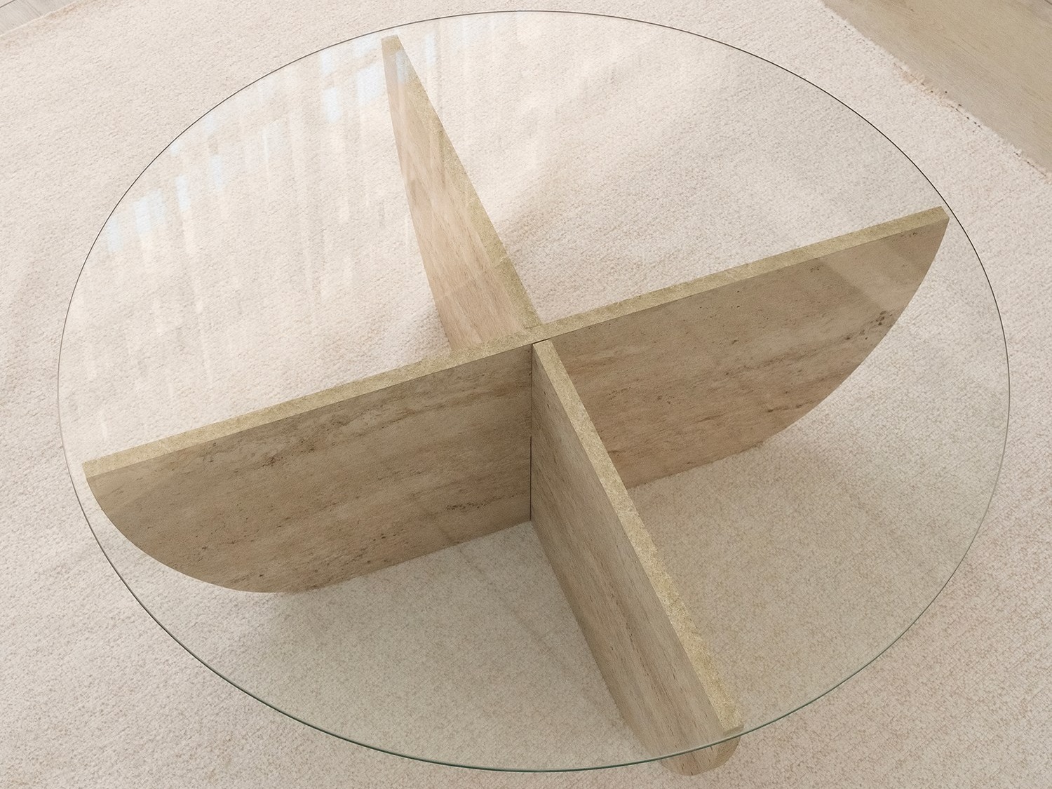 Žurnālu galdiņš Kailua 411 (Gaišs travertīns)