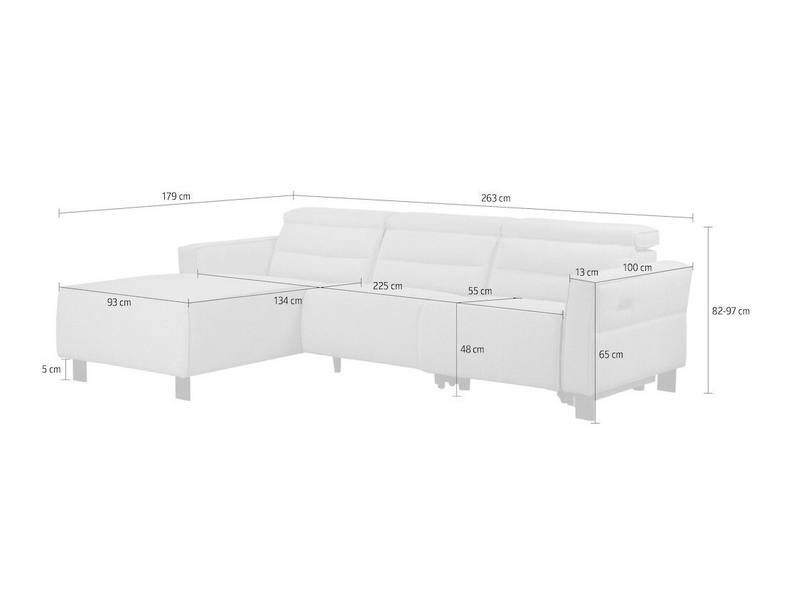 Stūra dīvāns reglaineris Denton 1487 (Krēms)