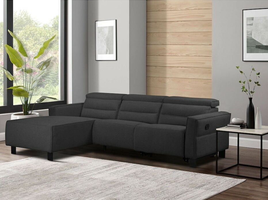 Угловой диван реклайнер Denton 1487 (Антрацит)
