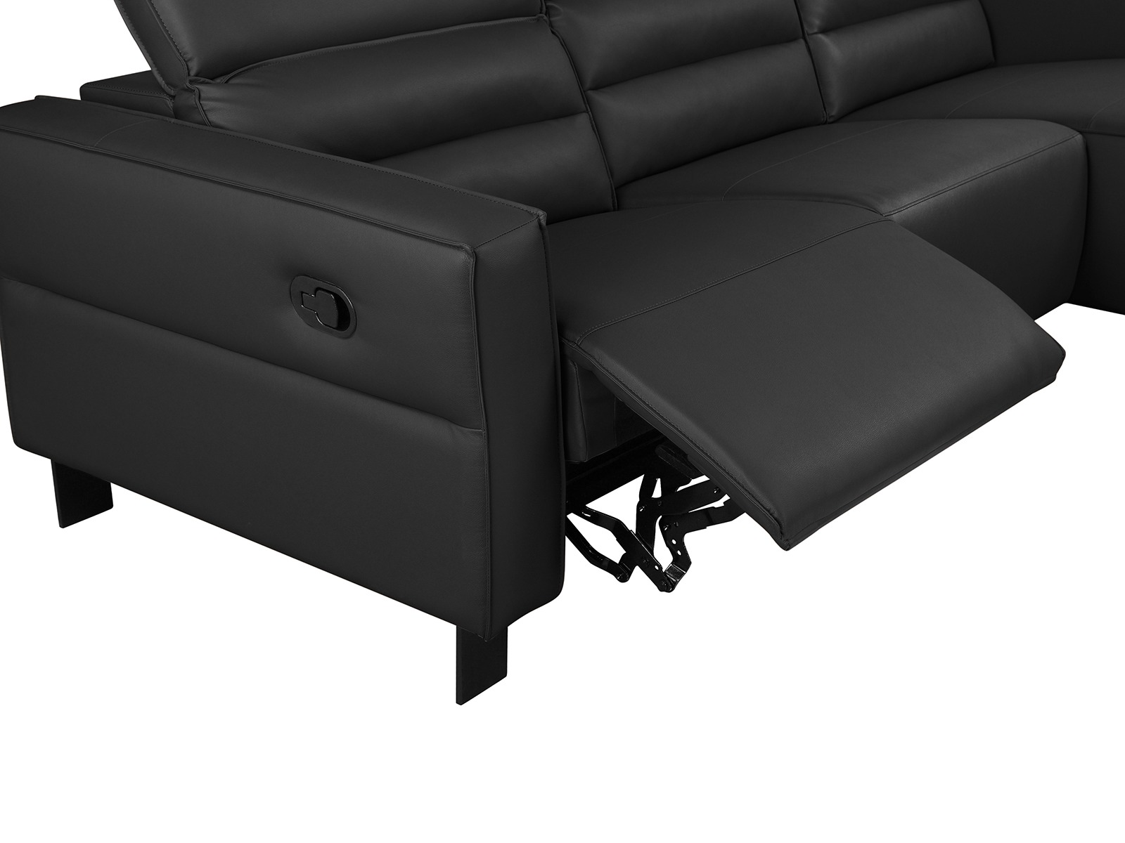 Угловой диван реклайнер Denton 1487 (Чёрный)