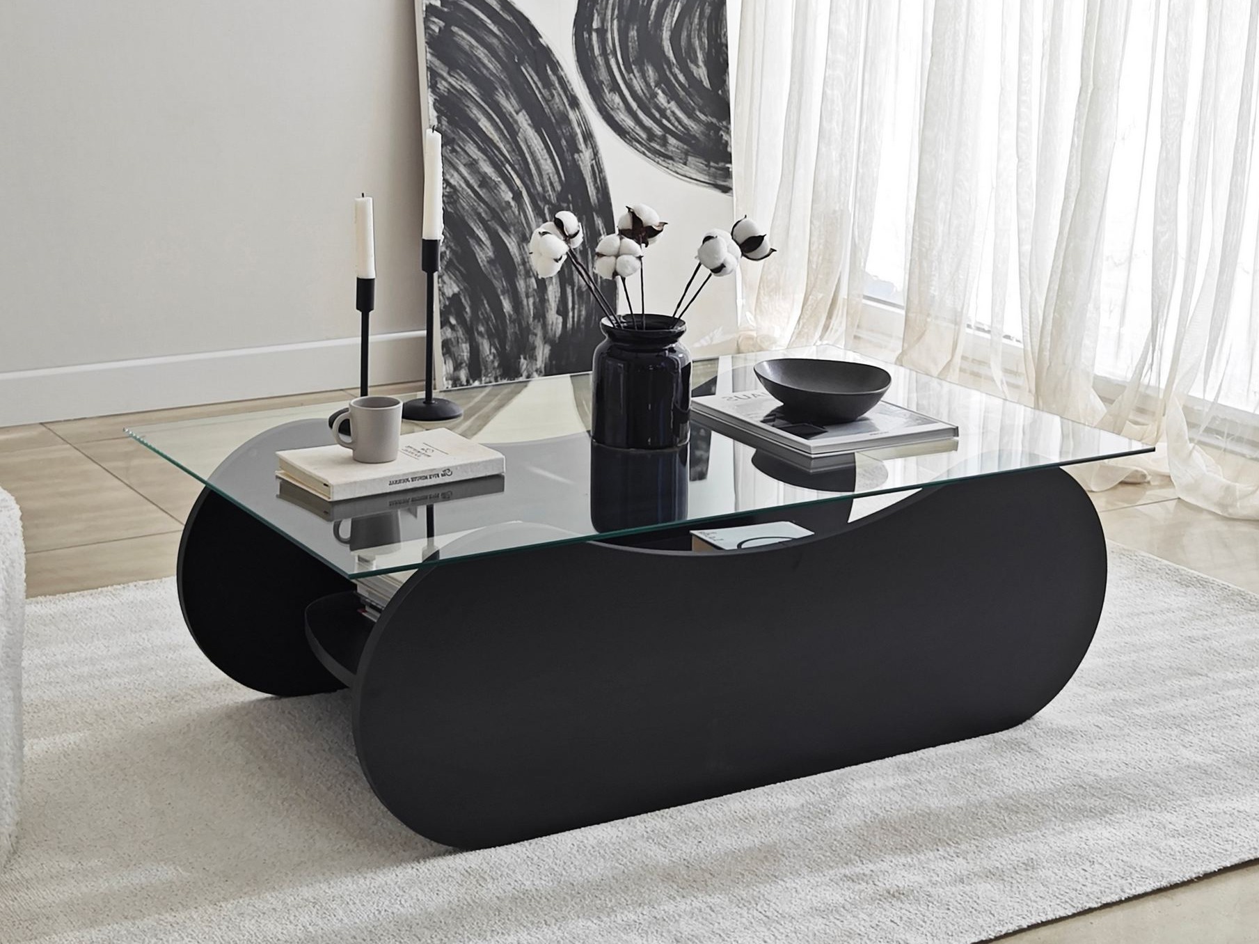 Žurnālu galdiņš Kailua 2632 (Melns)