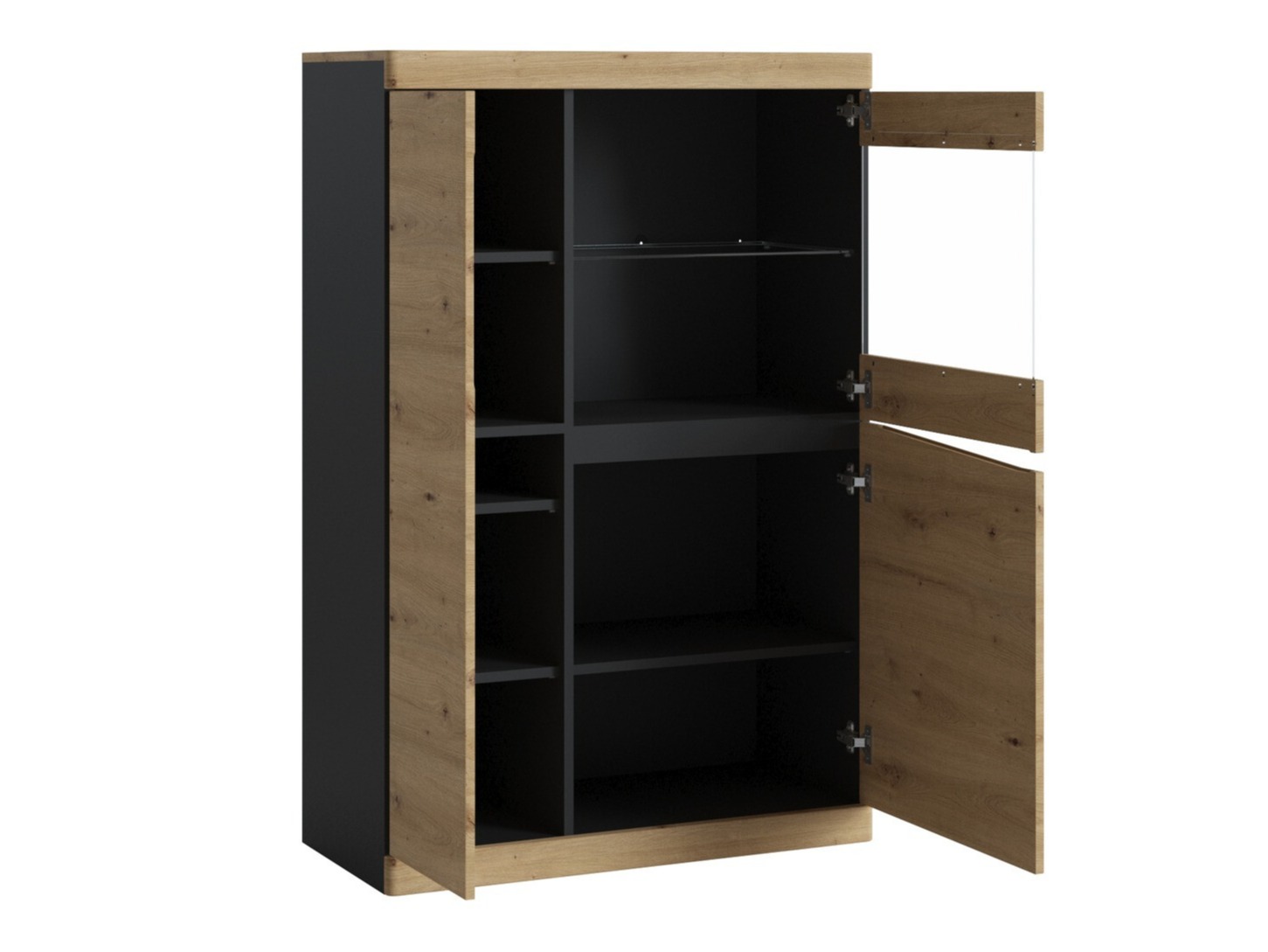 Стеллаж Venlori 129 (Антрацит + Artisan дуб)