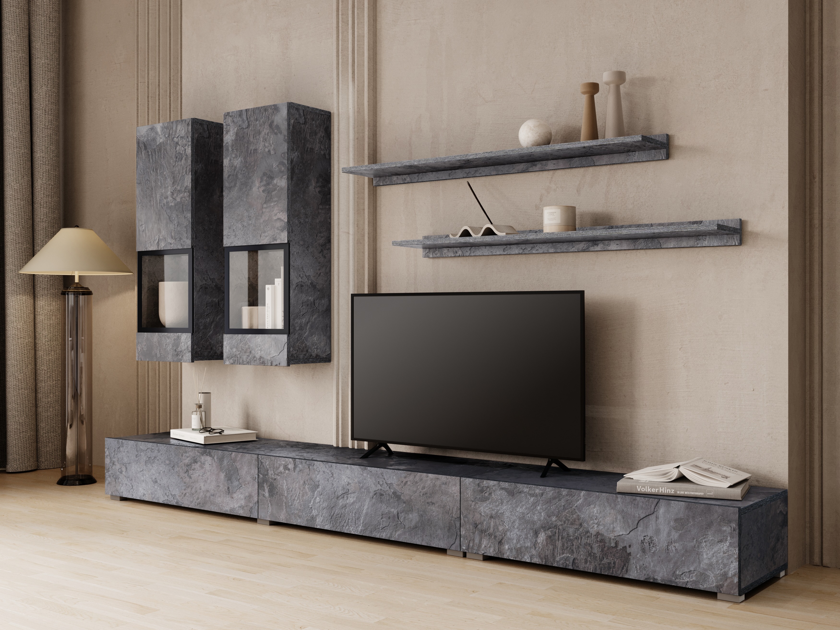 Viesistabas komplekts Serodeu 100 (Tumšs betons)