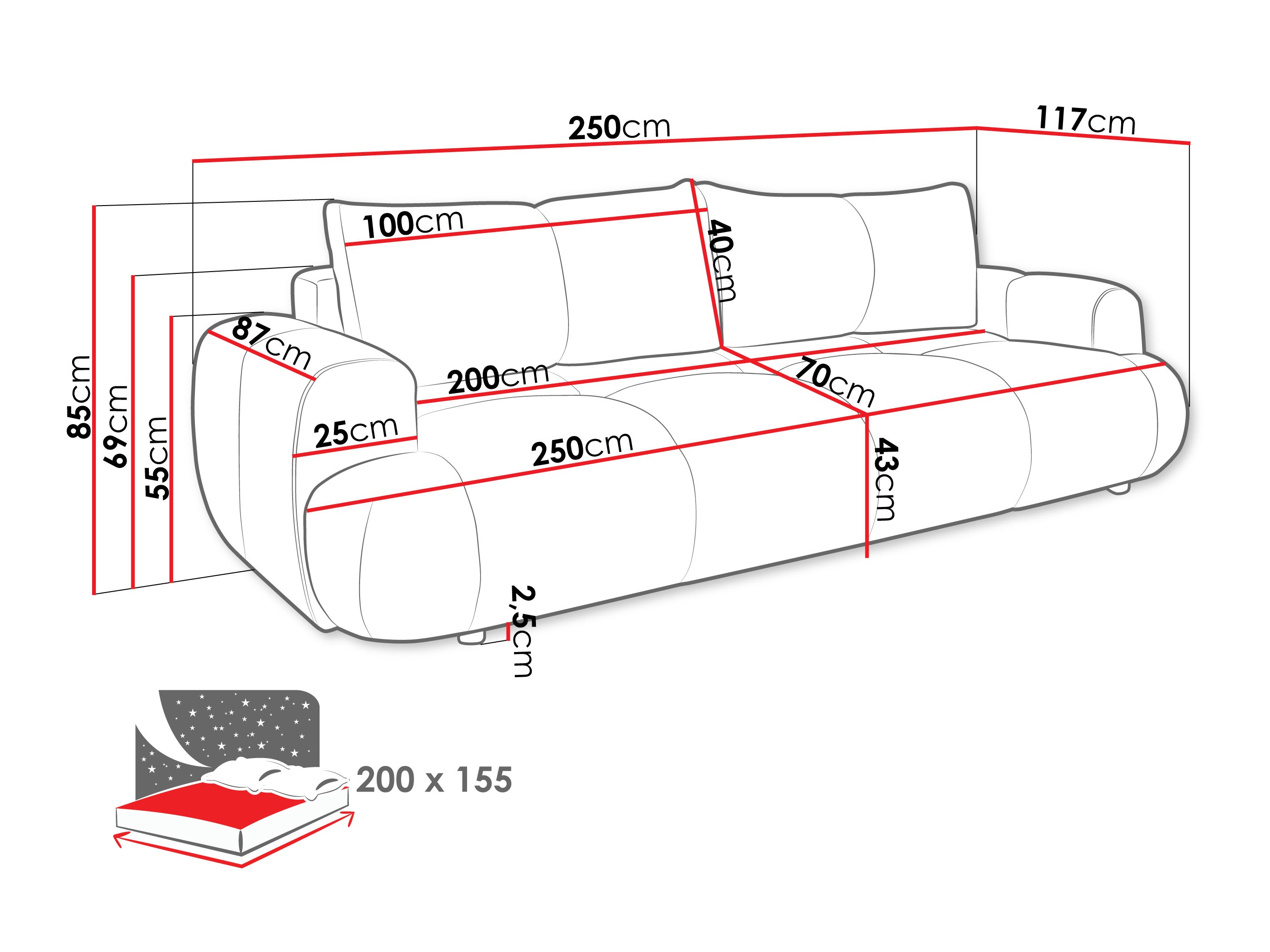Диван-кровать TrendyNest 115 (Now Or Never 16)