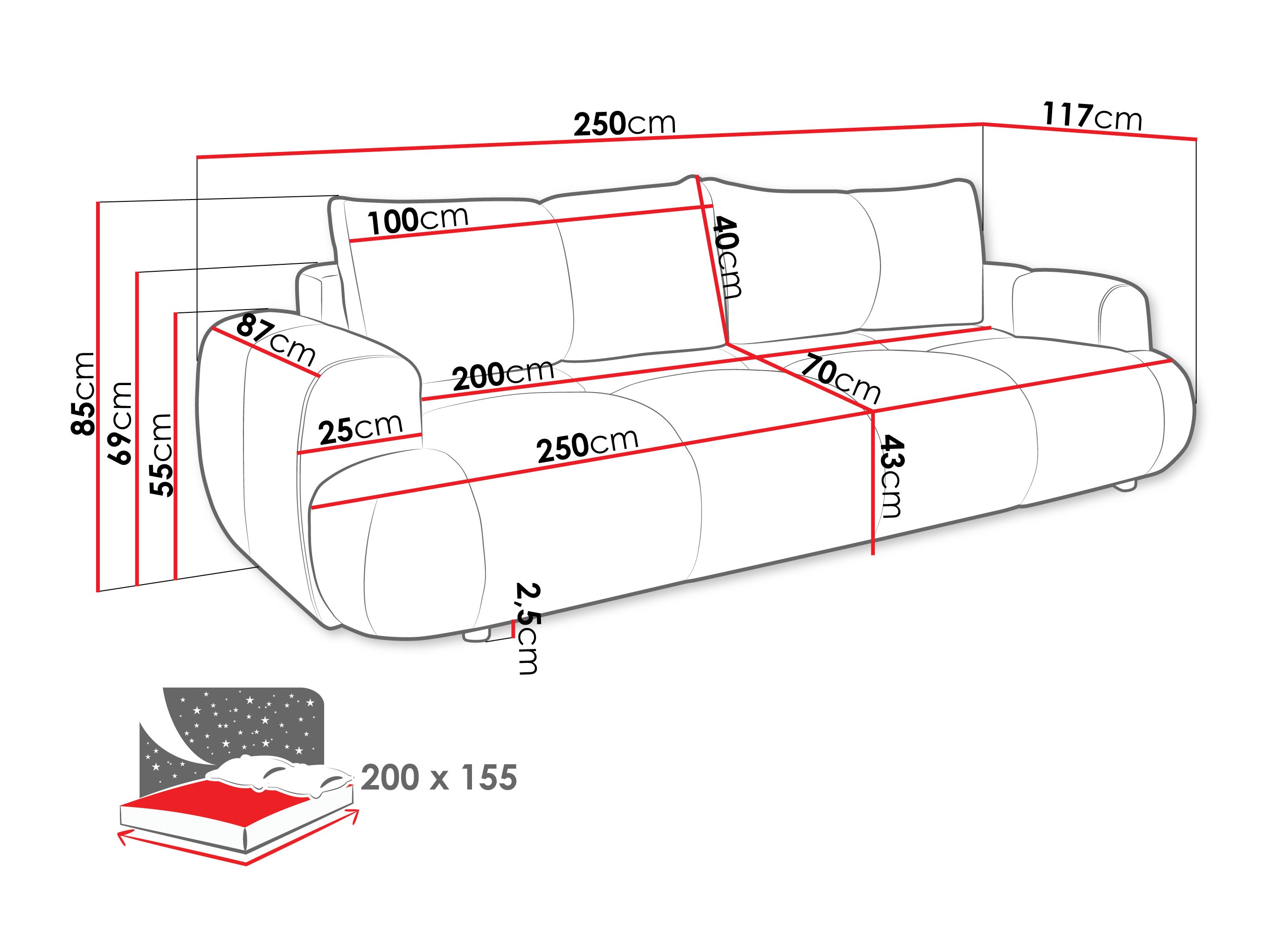 Диван-кровать TrendyNest 115 (Now Or Never 83)