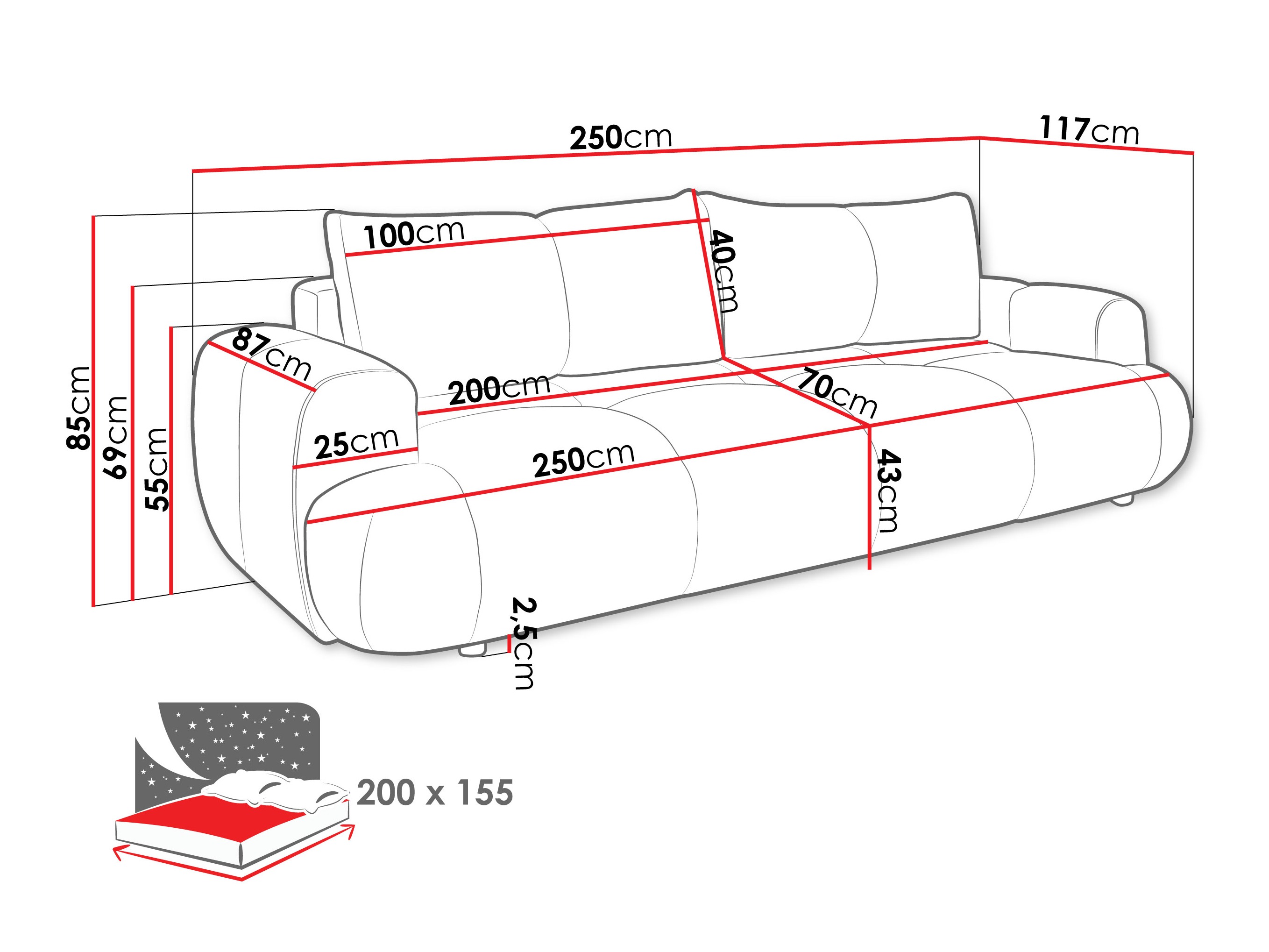 Диван-кровать TrendyNest 115 (Now Or Never 92)