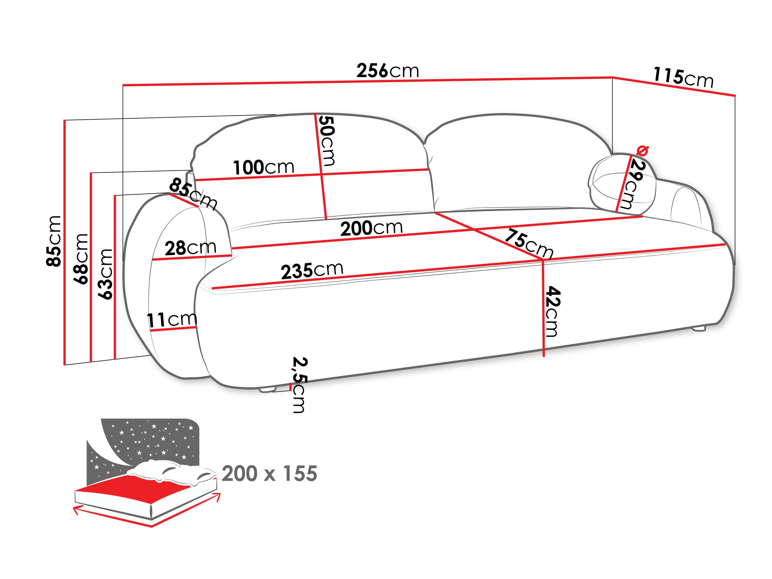 Dīvāns gulta TrendyNest 114 (Now Or Never 06)