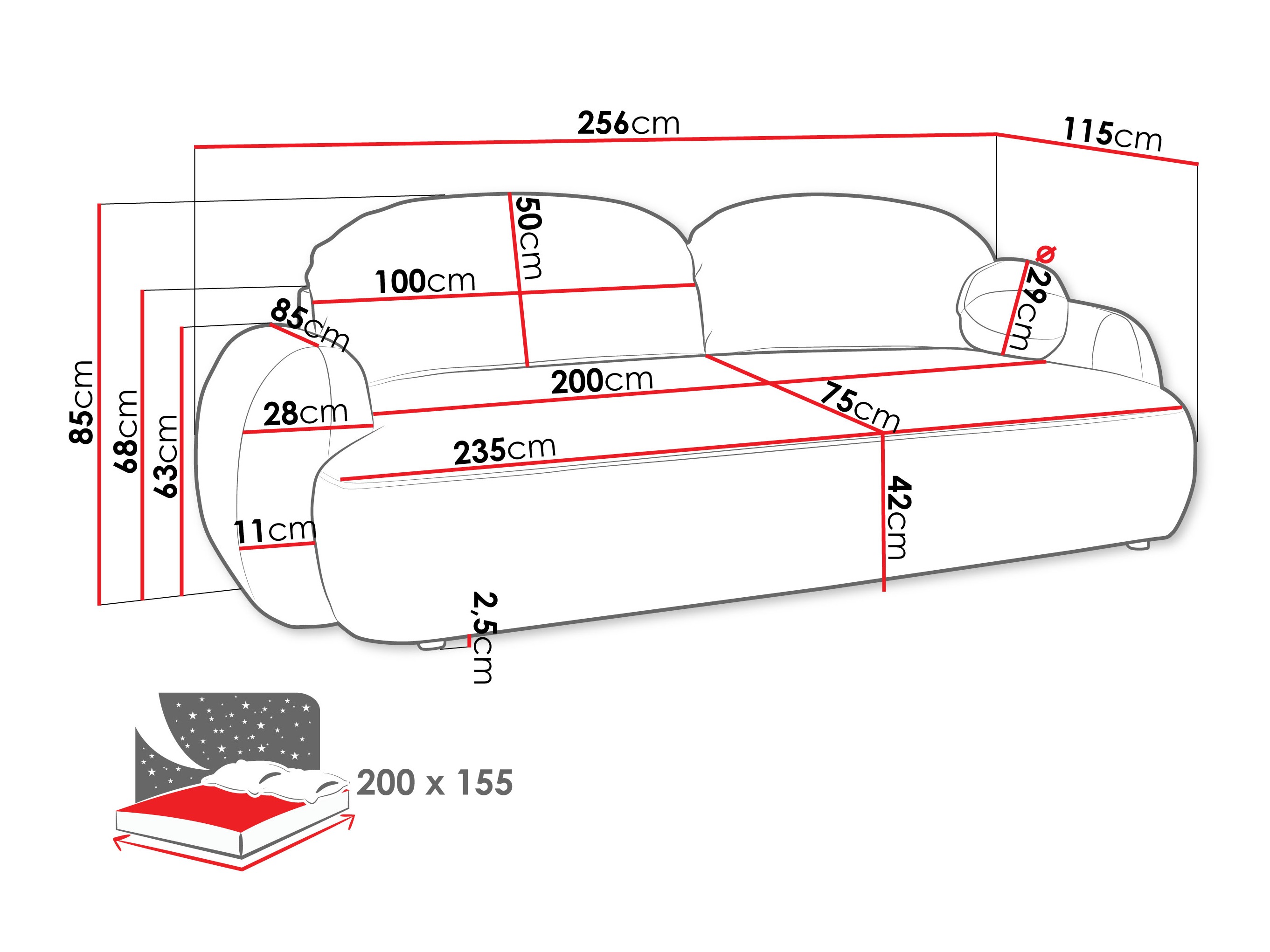 Dīvāns gulta TrendyNest 114 (Now Or Never 16)