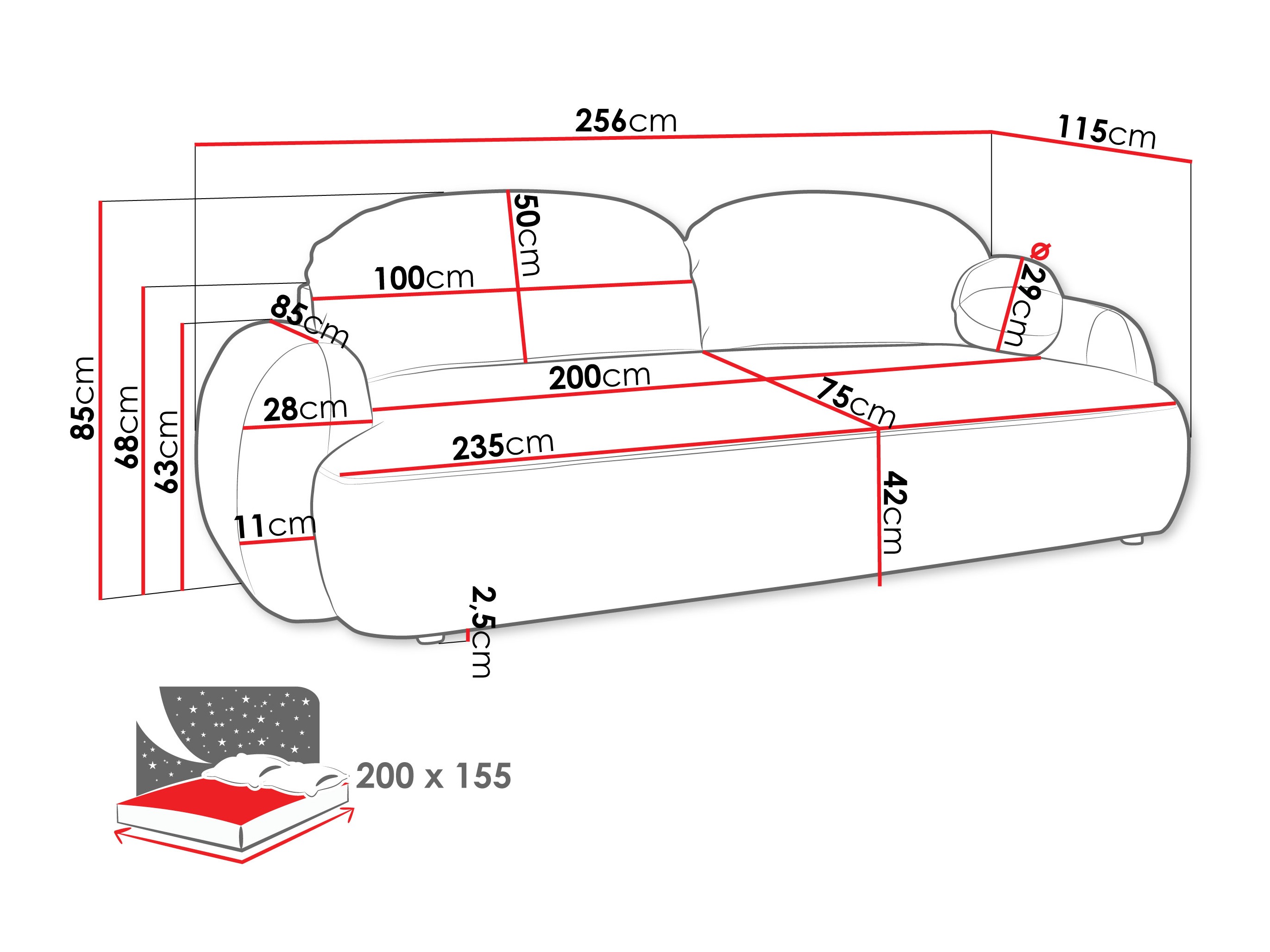 Dīvāns gulta TrendyNest 114 (Now Or Never 18)