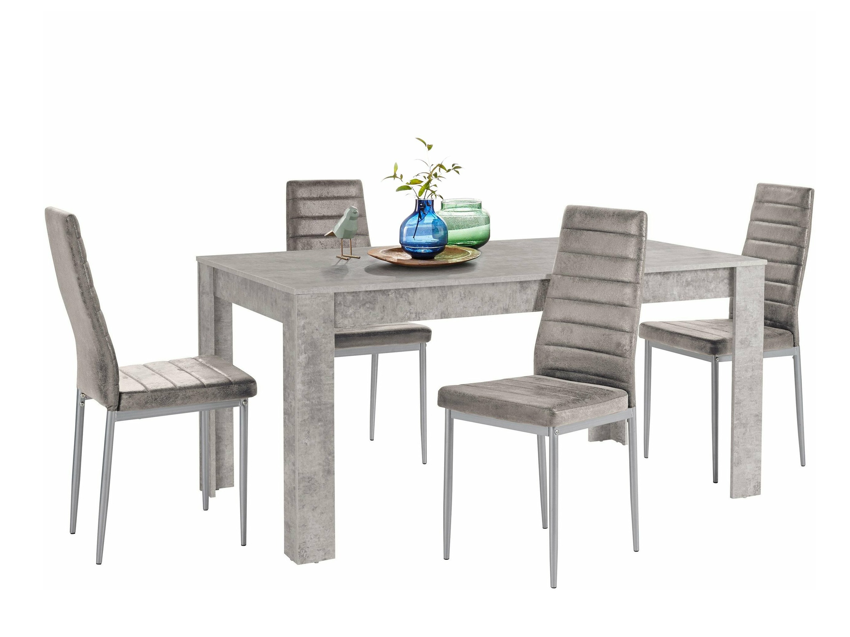 Ēdamistabas komplekts Denton 606 (Pelēks + Sudraba)