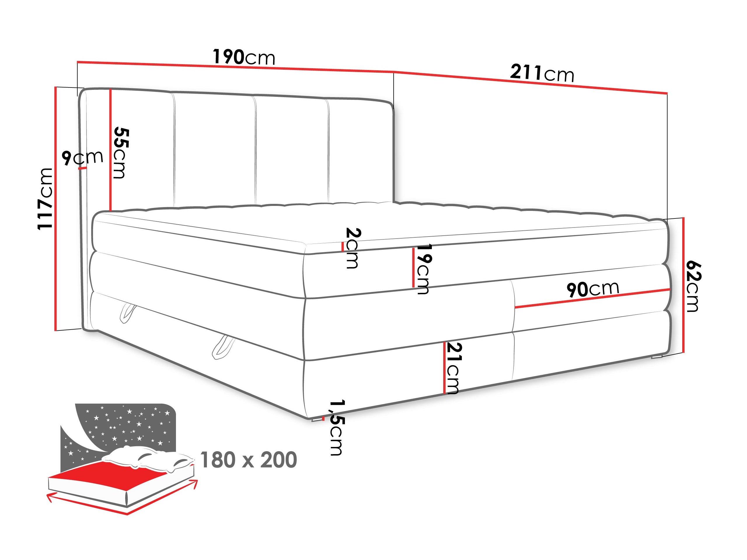 Континентальная кровать ComfiDream 205 (Onega 03)