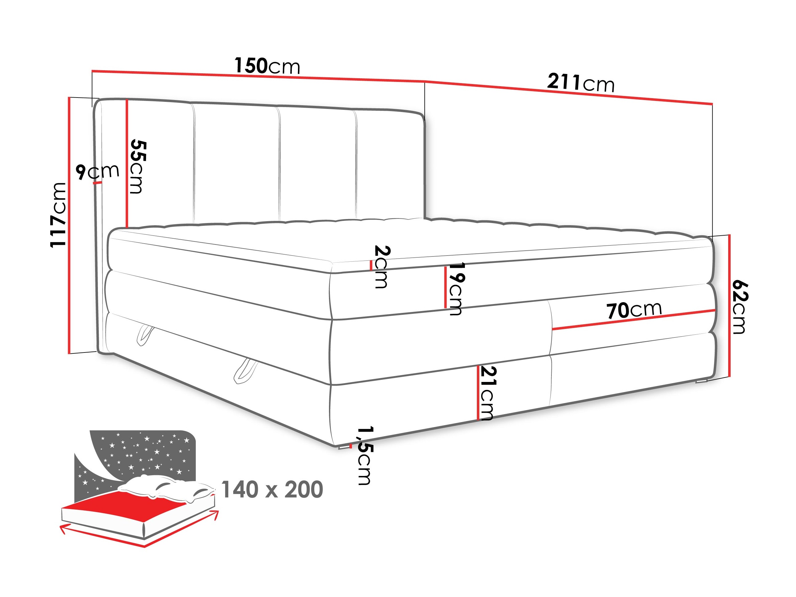Континентальная кровать ComfiDream 205 (Onega 07)
