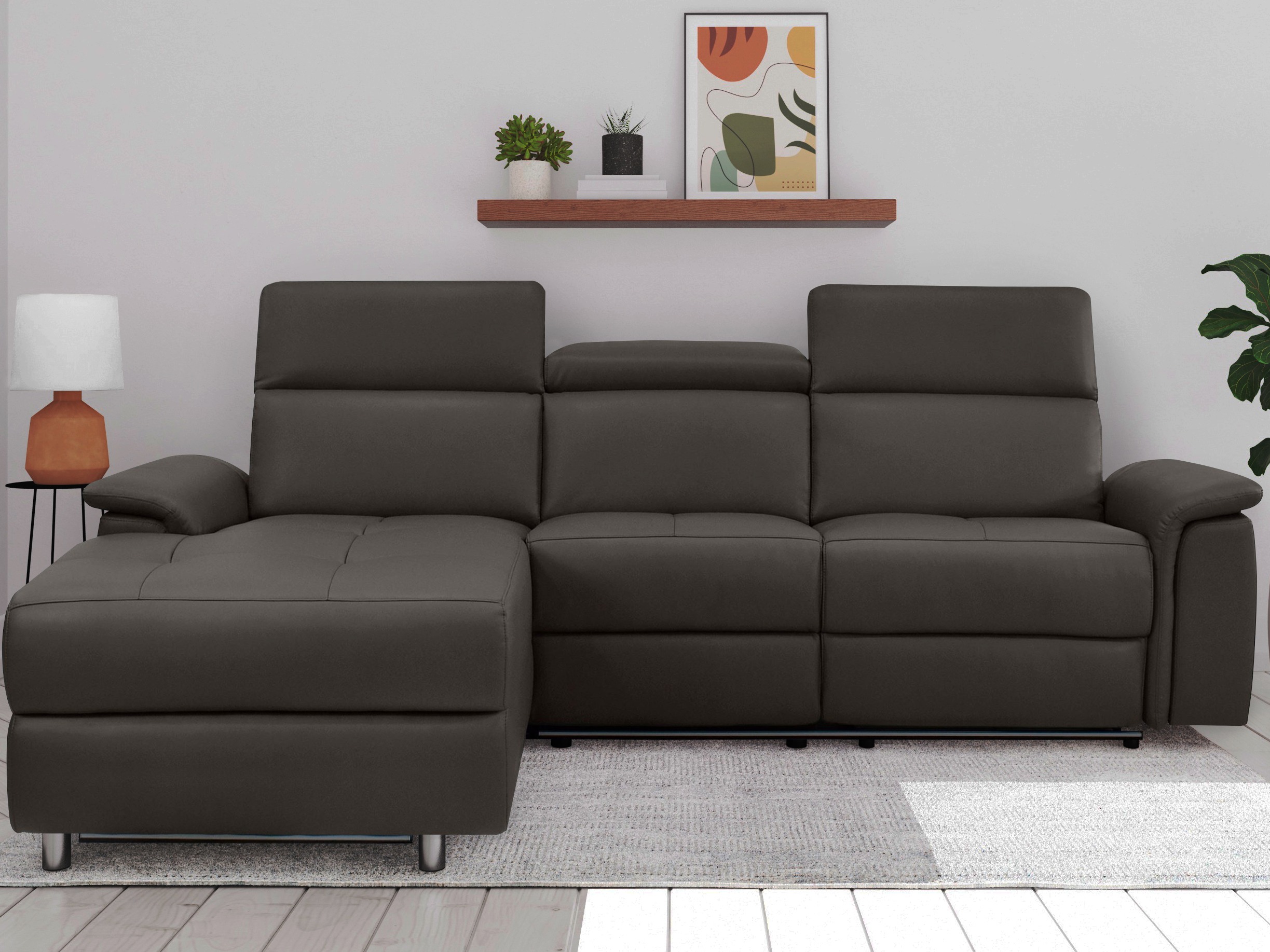 Stūra dīvāns reglaineris Denton 1489 (Brūns)