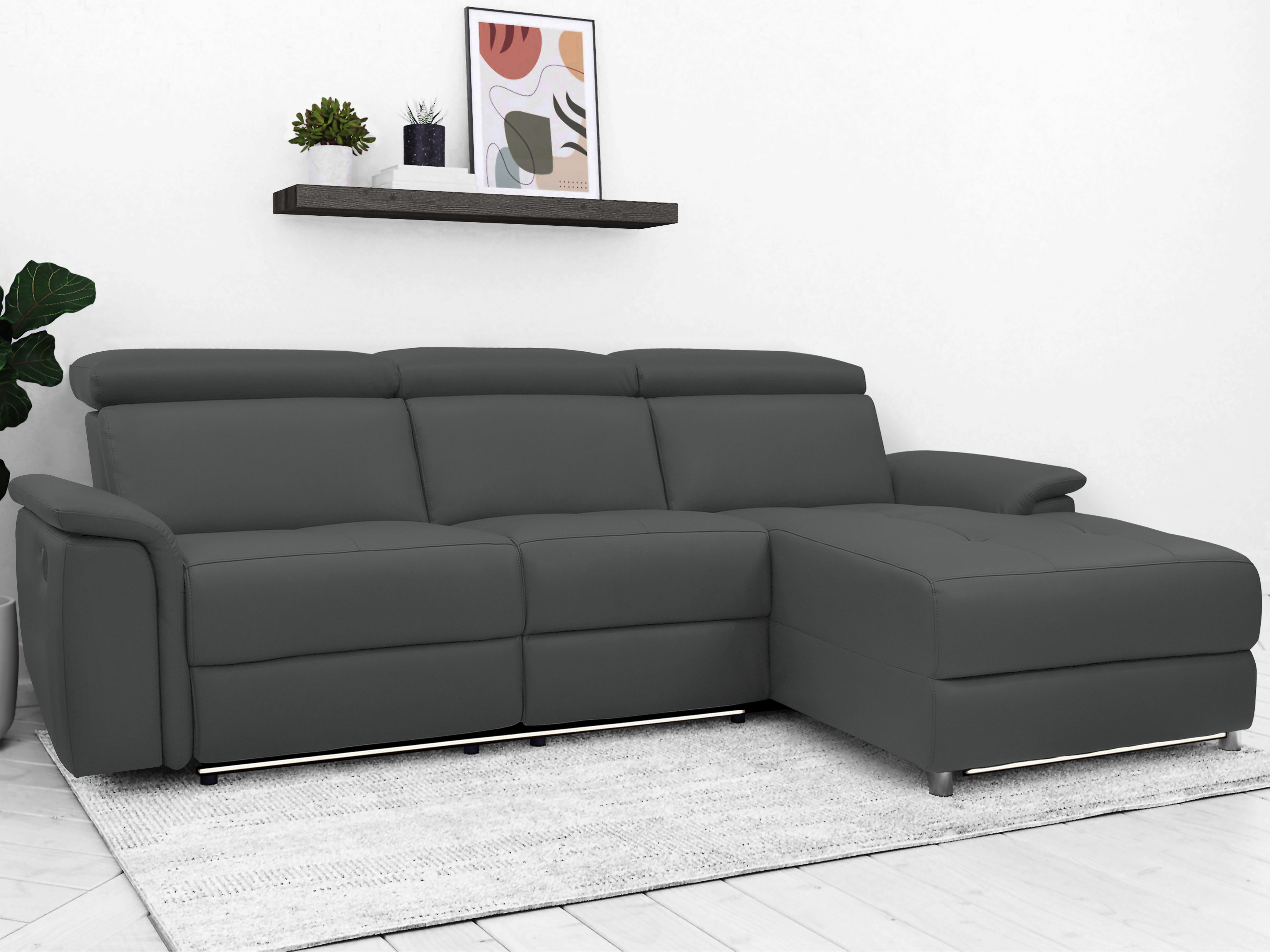 Stūra dīvāns reglaineris Denton 1489 (Pelēks)