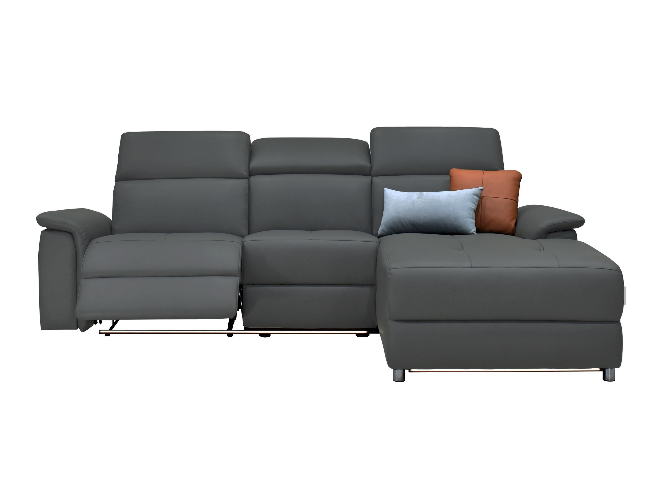 Stūra dīvāns reglaineris Denton 1489 (Pelēks)