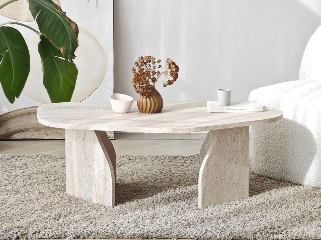 Žurnālu galdiņš Kailua 2637 (Gaišs travertīns)