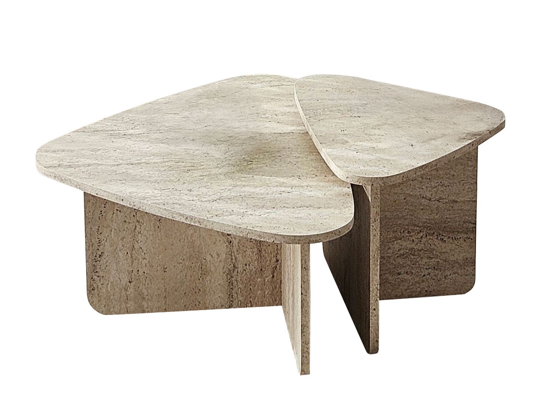 Žurnālu galdiņu komplekts Kailua 2638 (Gaišs travertīns)