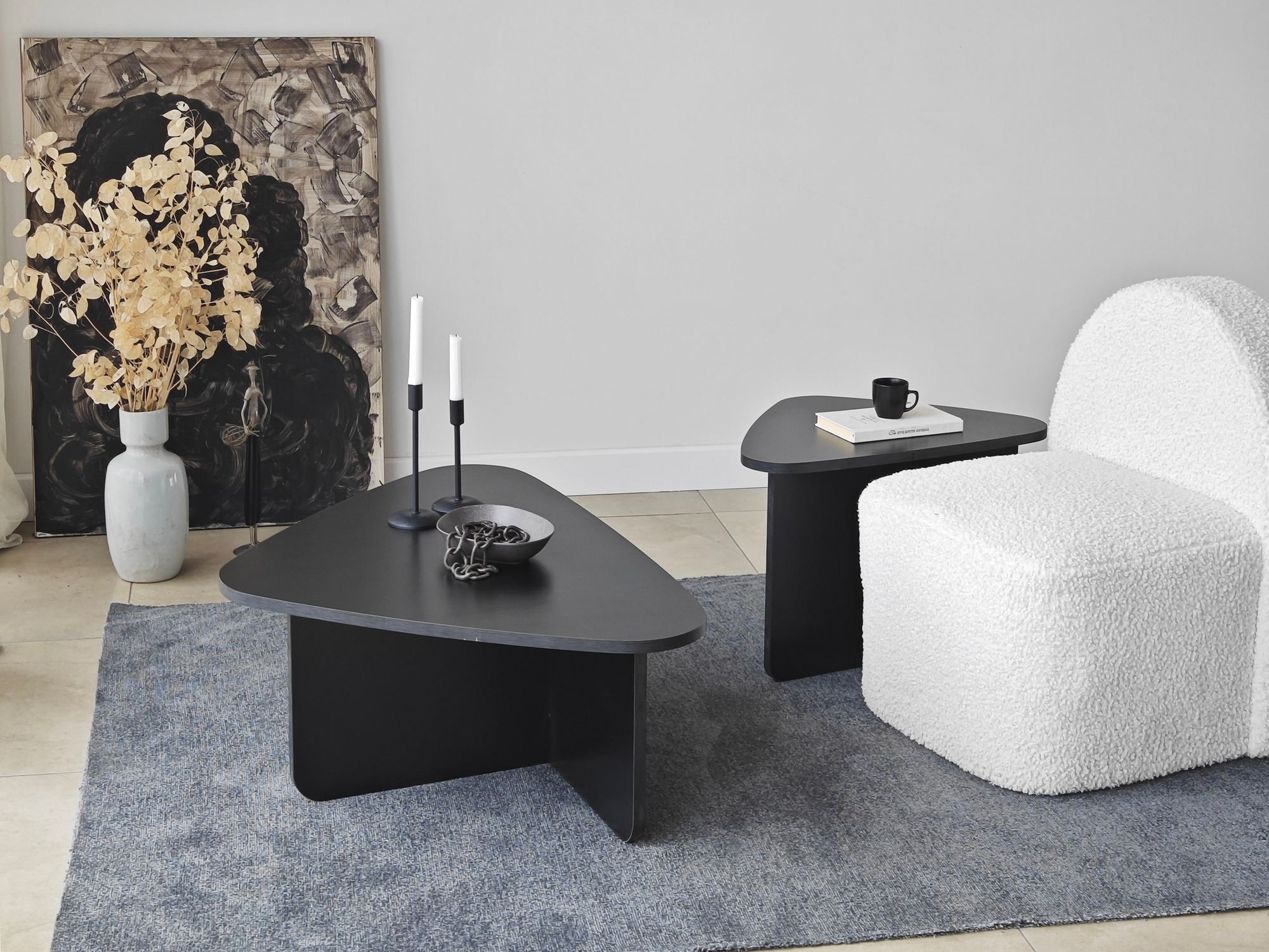 Žurnālu galdiņu komplekts Kailua 2638 (Melns)