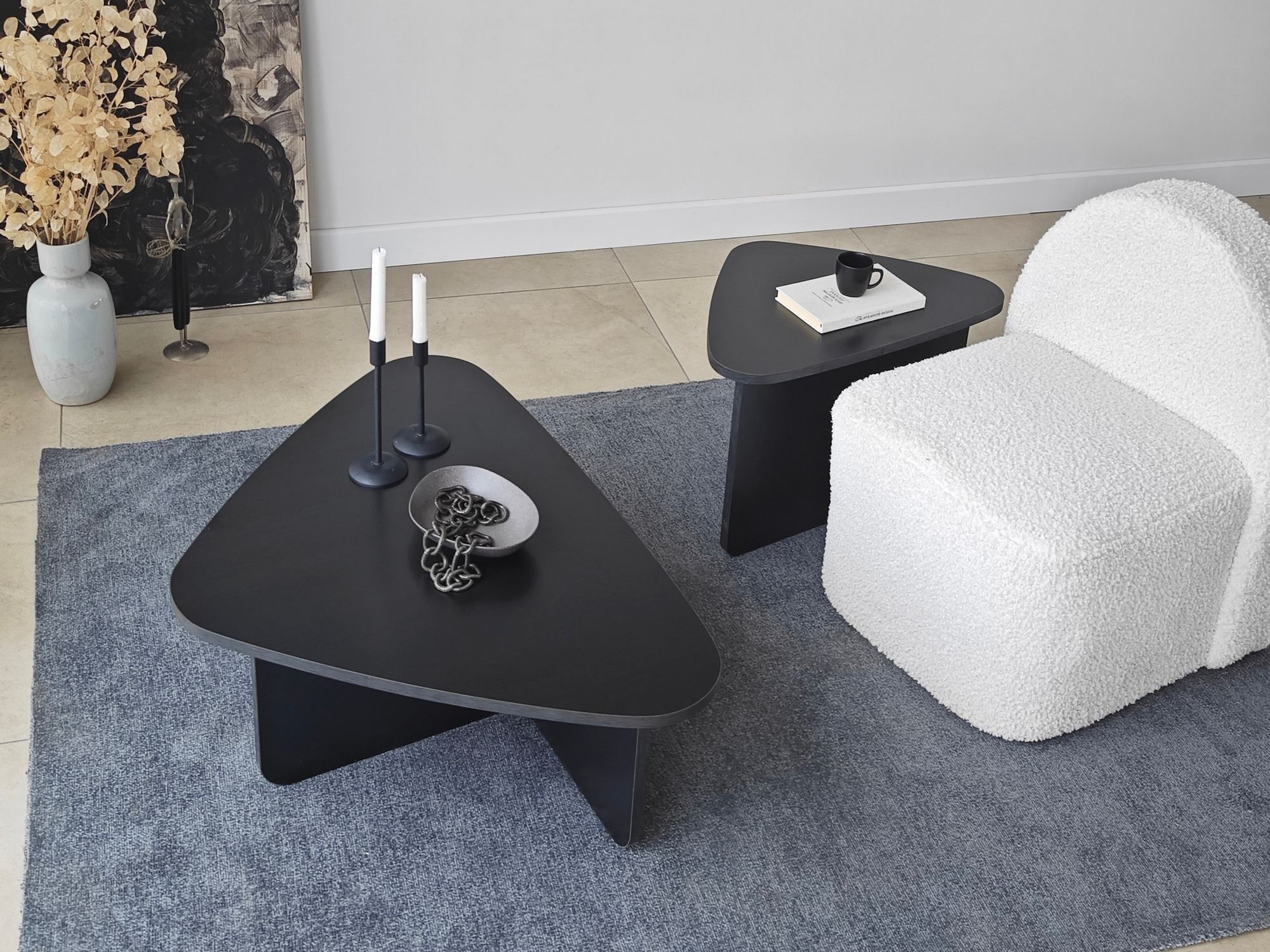 Žurnālu galdiņu komplekts Kailua 2638 (Melns)