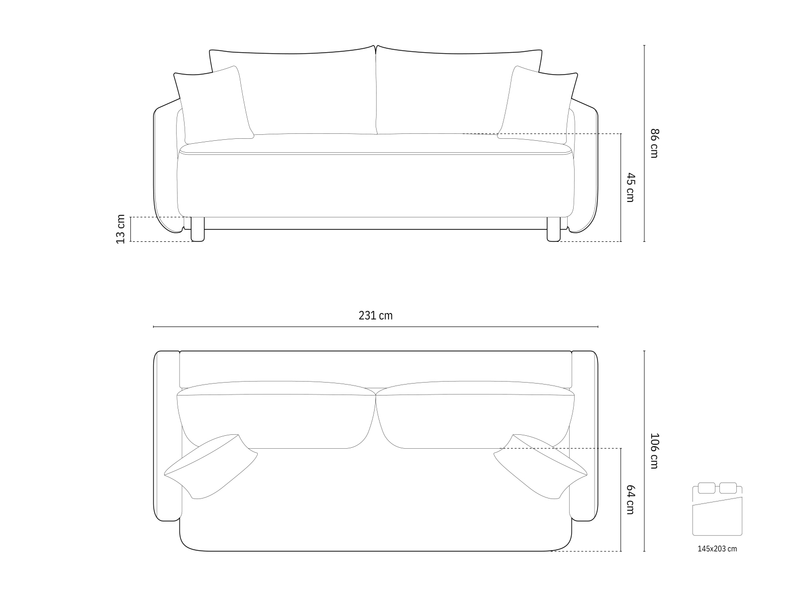 Dīvāns gulta Beckley 182 (Wind 34)