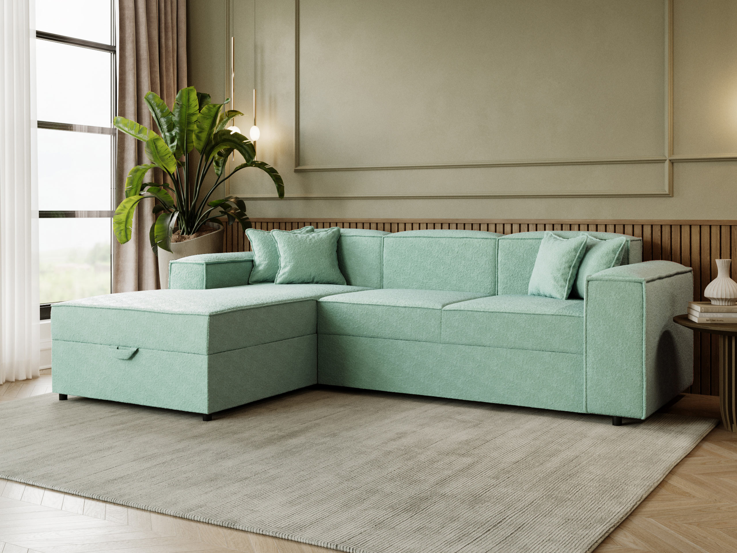 Stūra dīvāns Clovis 116 (Coral 55)