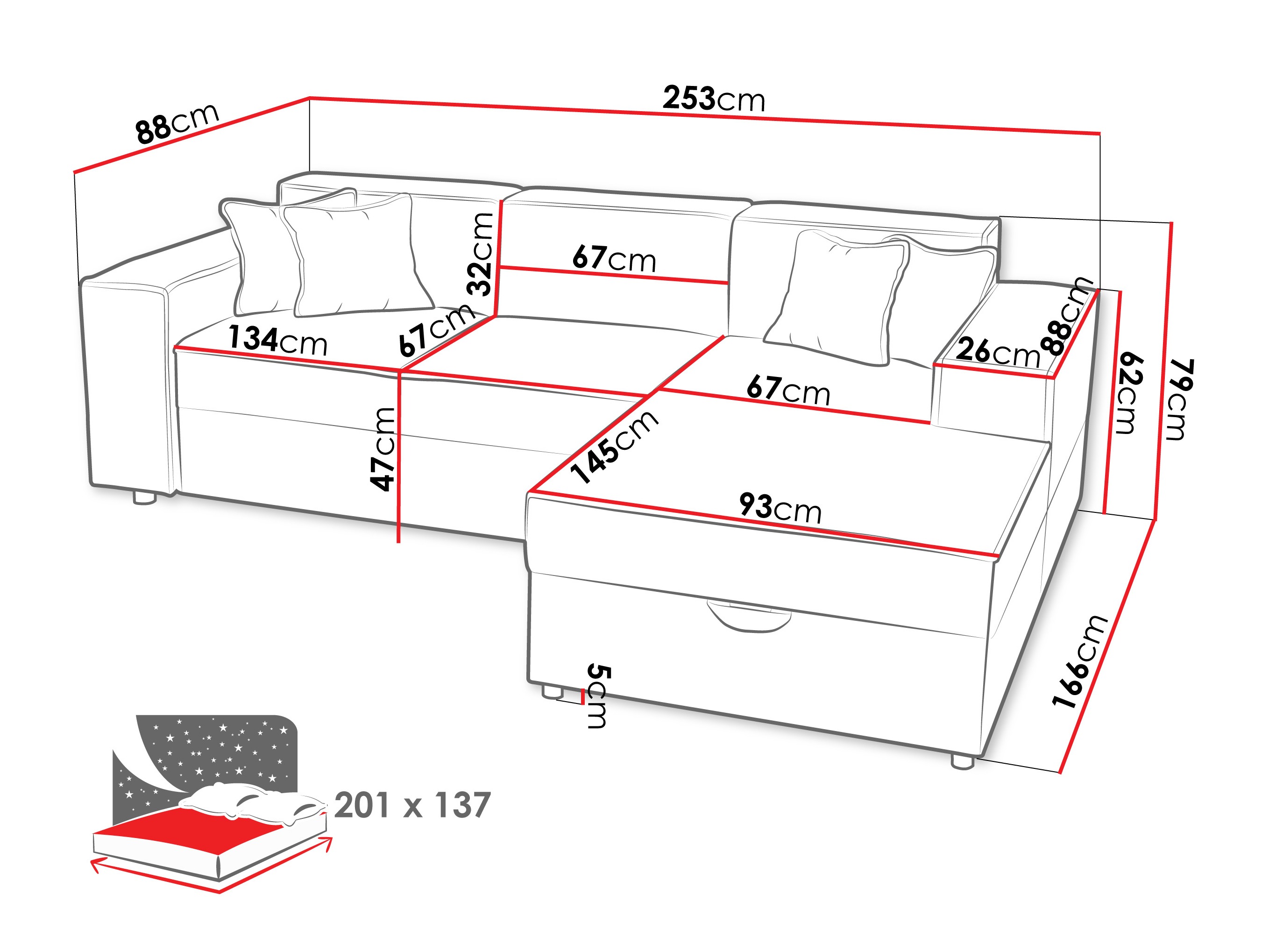 Stūra dīvāns Clovis 116 (Coral 65)