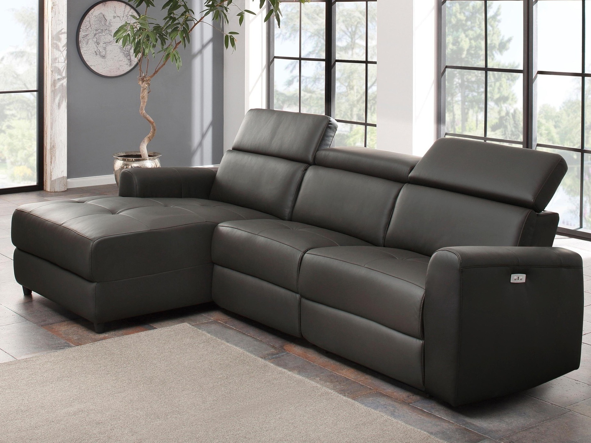 Stūra dīvāns reglaineris Denton 1490 (Brūns)