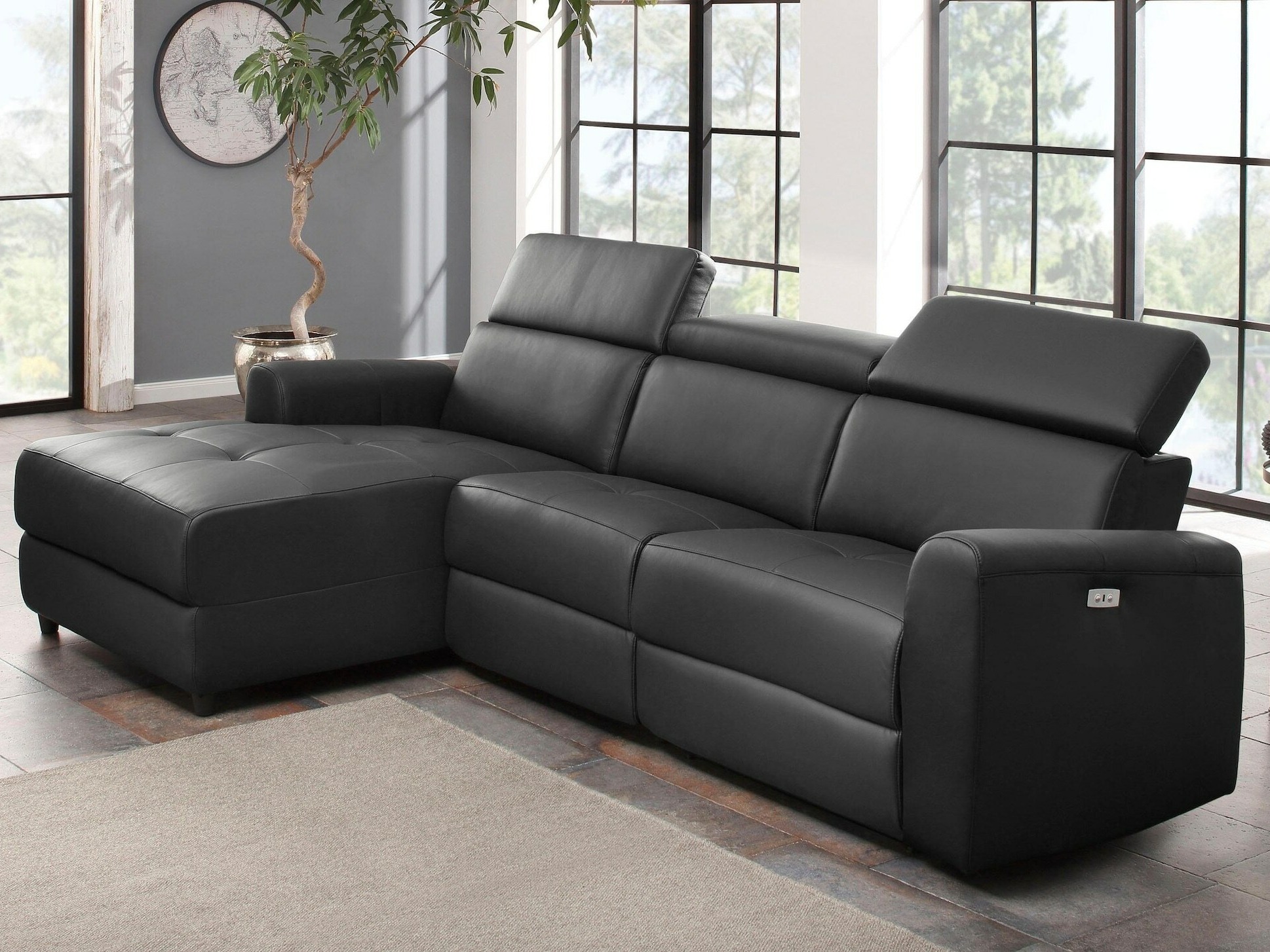 Stūra dīvāns reglaineris Denton 1490 (Pelēks)