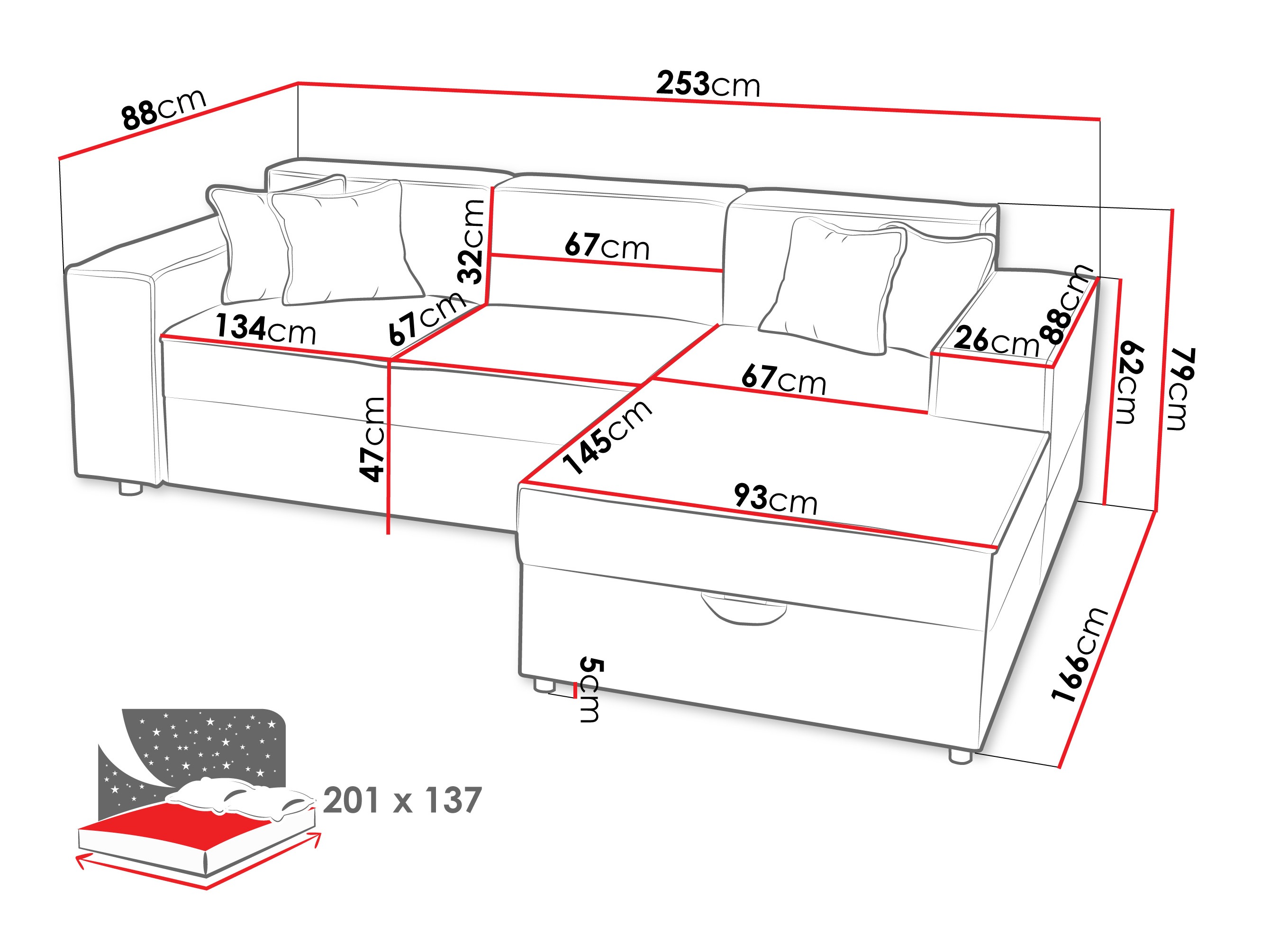 Угловой диван Clovis 116 (Coral 65)