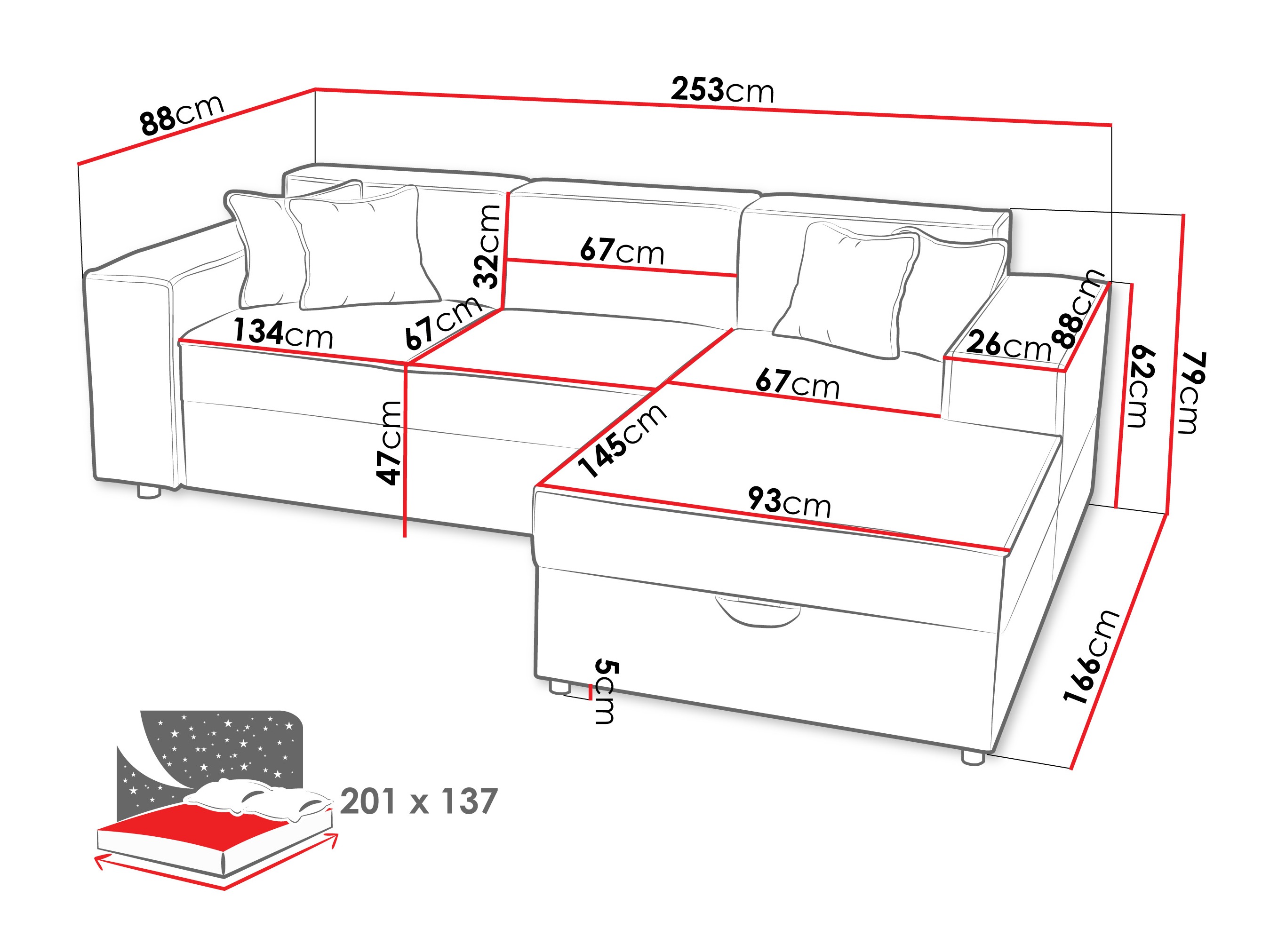 Угловой диван Clovis 116 (Coral 75)