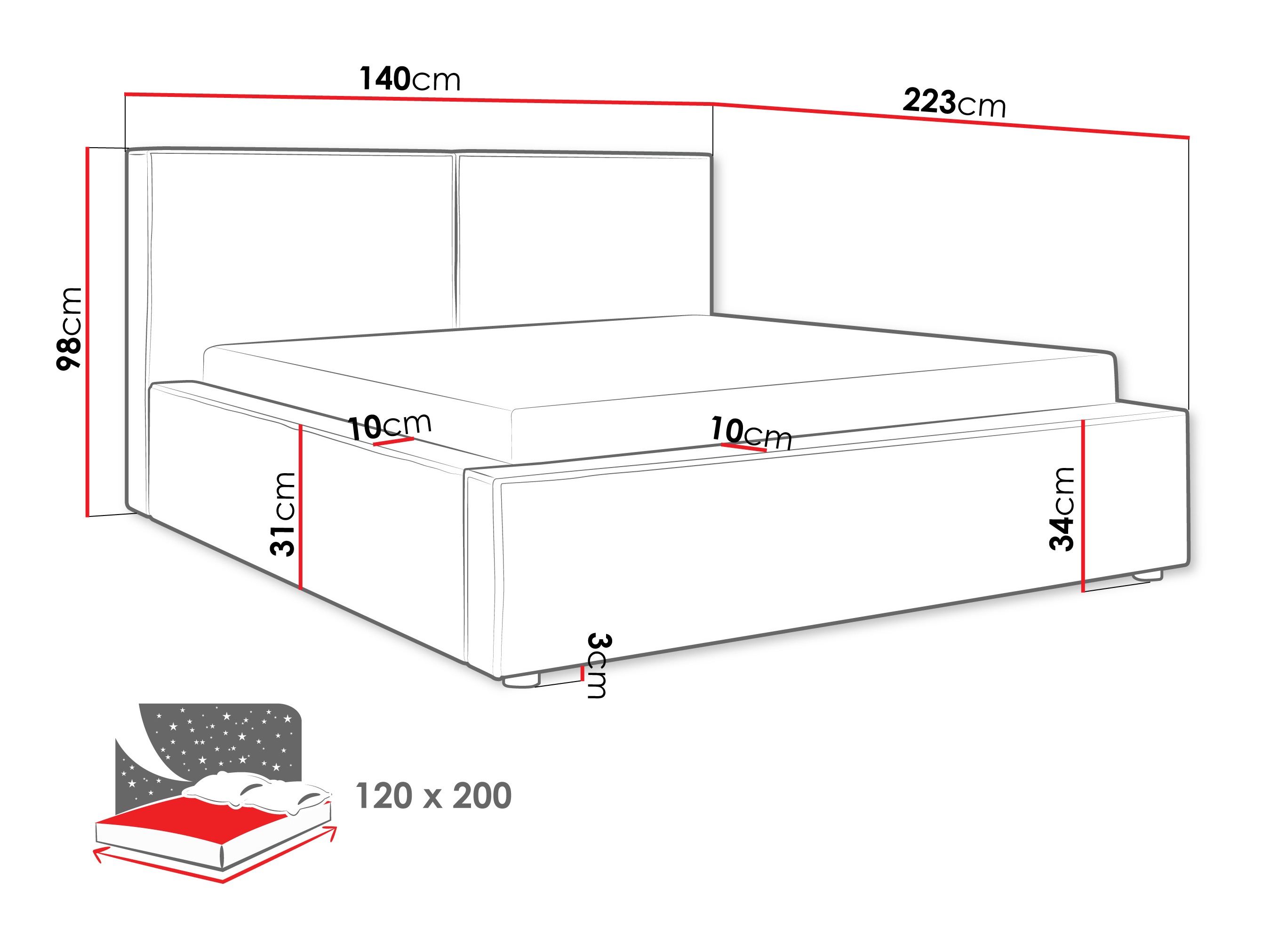 Кровать TrendyNest 117 (Coral 15)