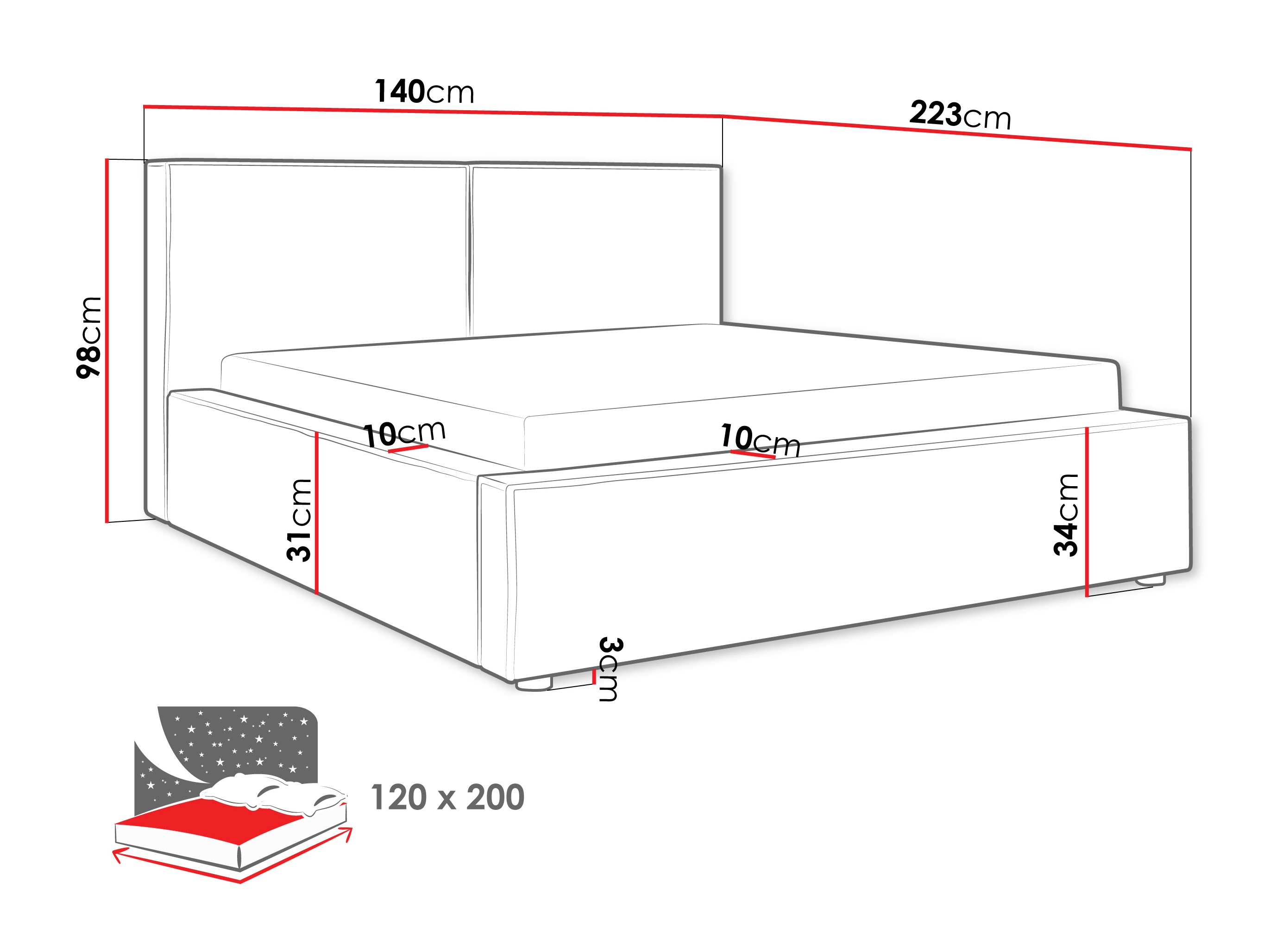 Кровать TrendyNest 117 (Coral 55)